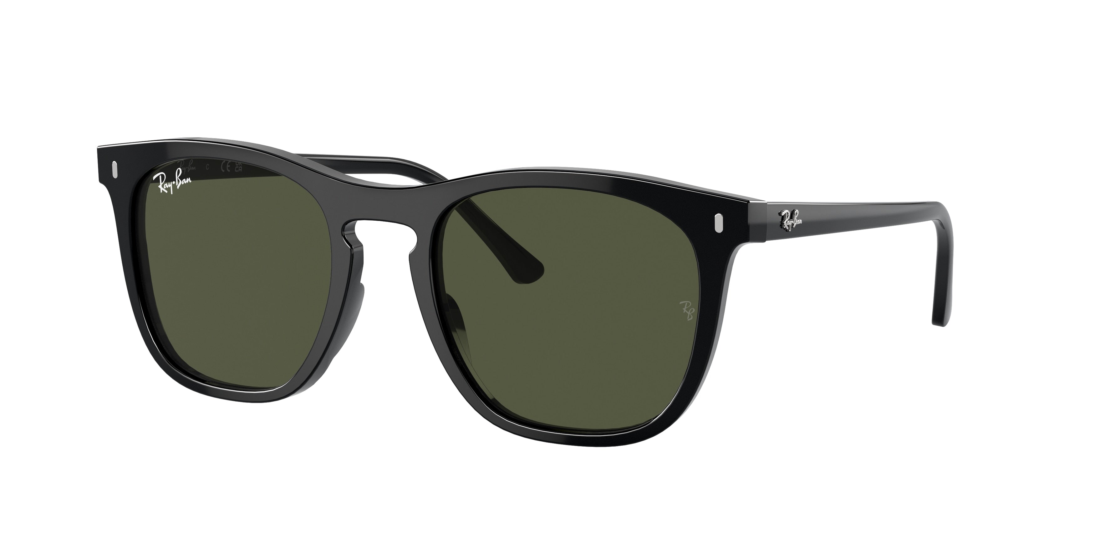 Ray-Ban RB2210F Square Sunglasses  901/31-Black 53-145-21 - Color Map Black