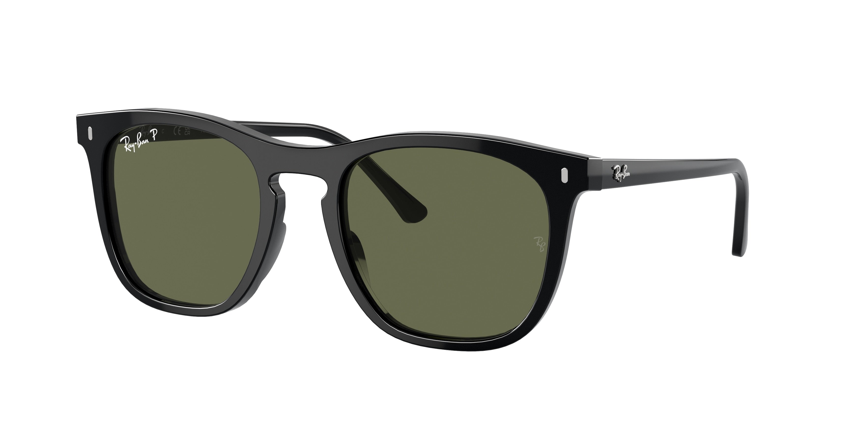 Ray-Ban RB2210F Square Sunglasses  901/58-Black 53-145-21 - Color Map Black