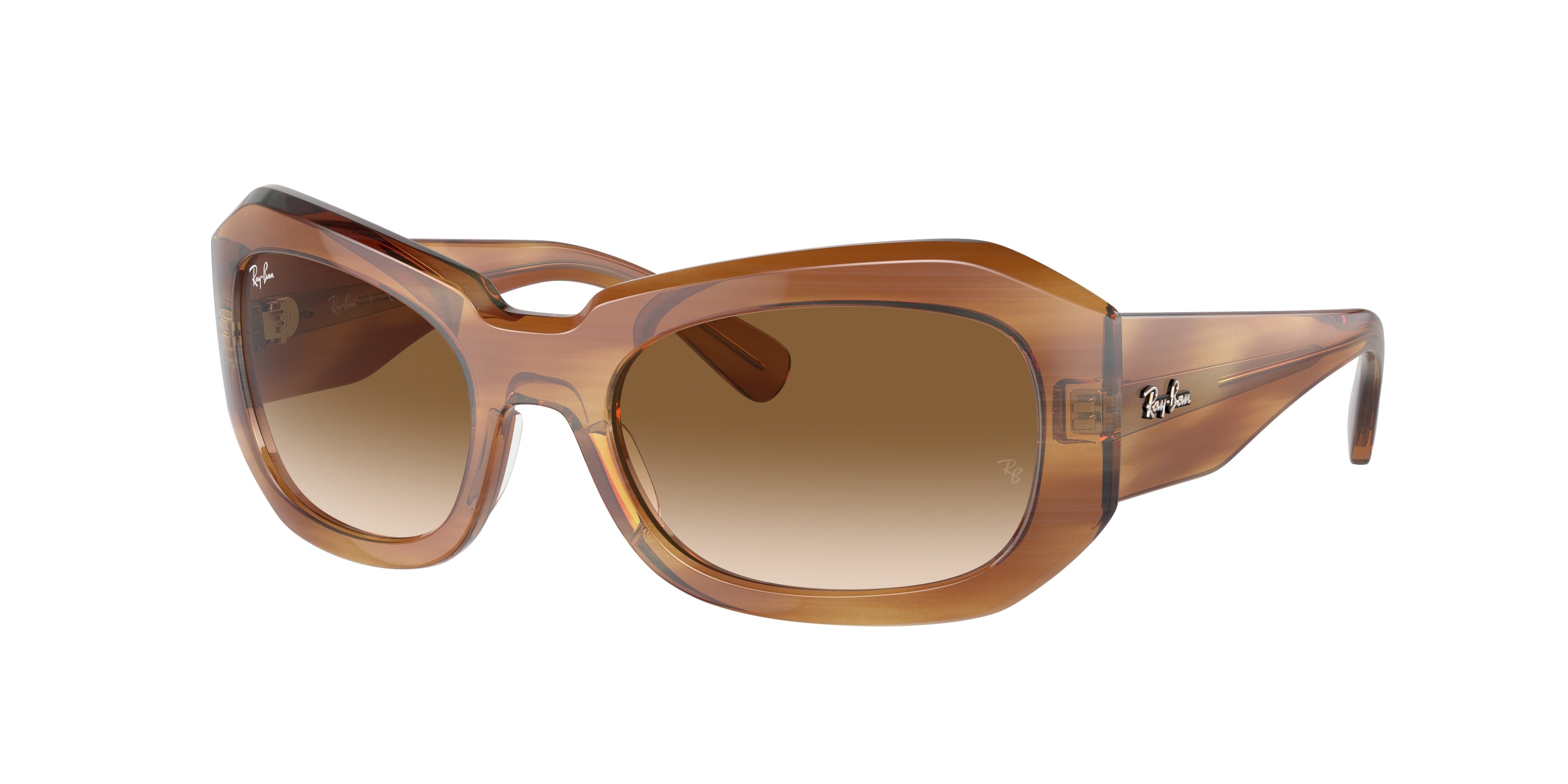 Ray-Ban BEATE RB2212 Pillow Sunglasses  140351-Striped Brown 56-130-20 - Color Map Tortoise