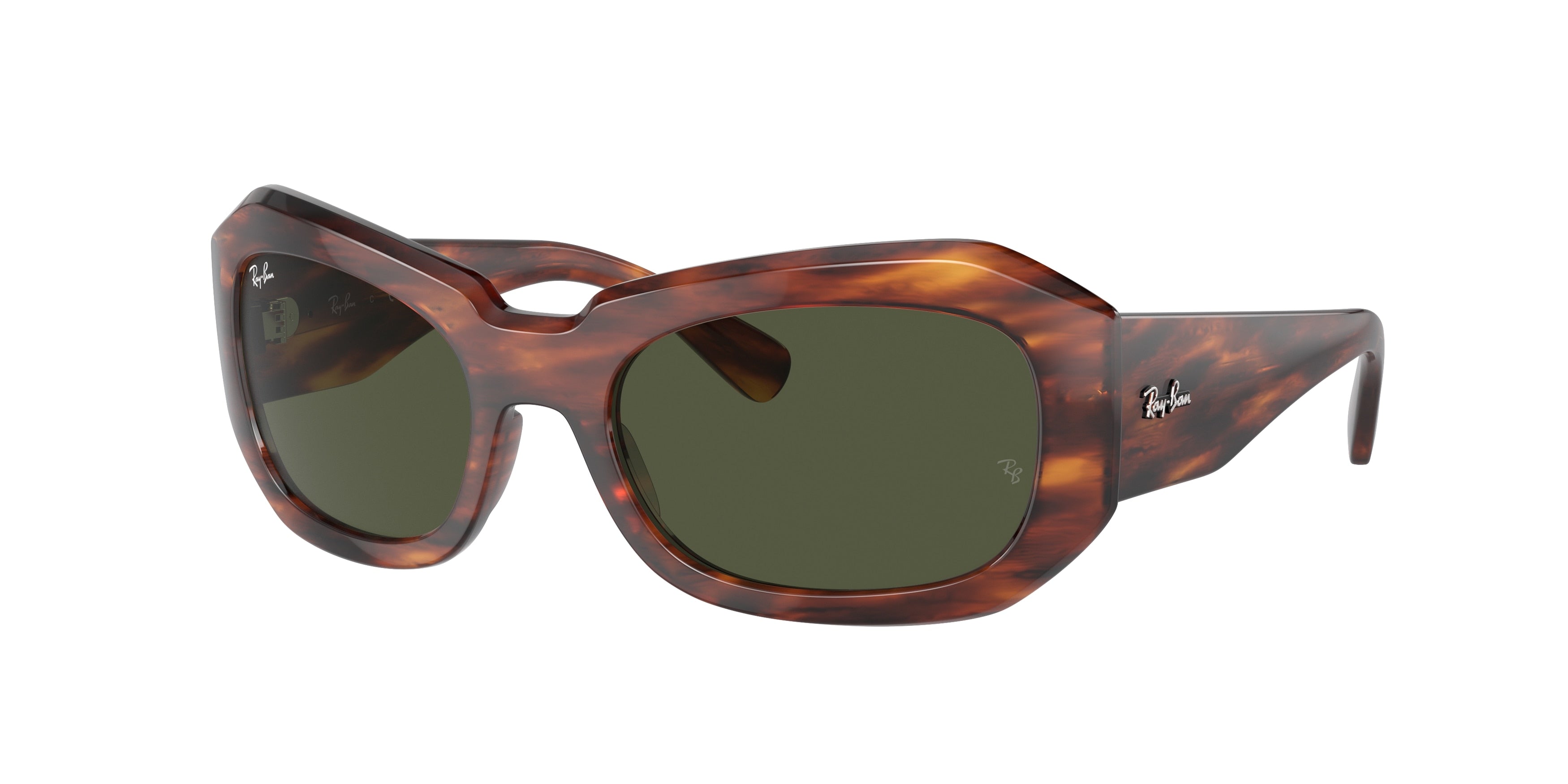 Ray-Ban BEATE RB2212 Pillow Sunglasses  954/31-Striped Havana 56-130-20 - Color Map Brown