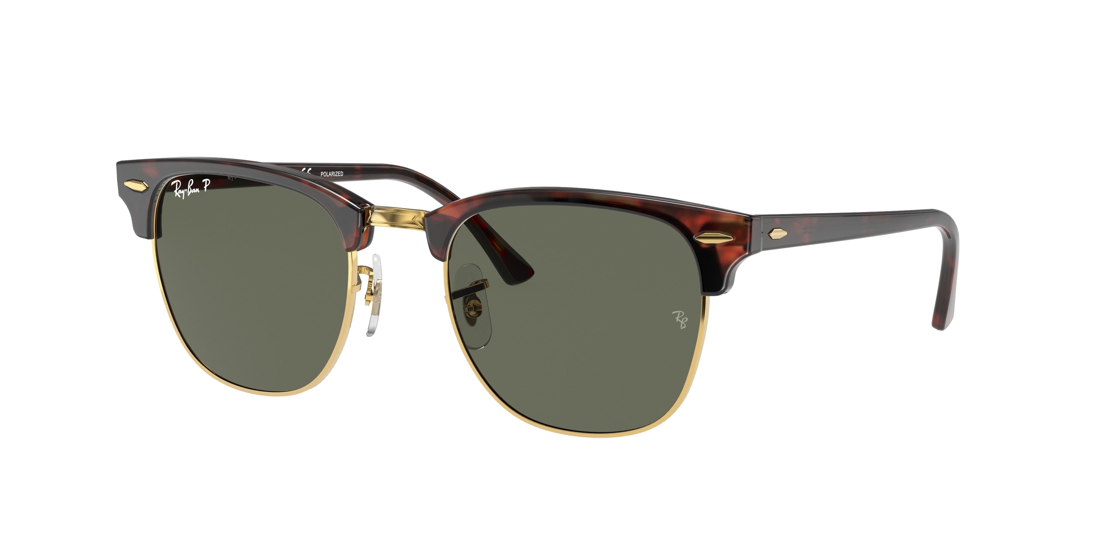 Ray-Ban CLUBMASTER RB3016 Square Sunglasses  990/58-Red Havana 49-140-21 - Color Map Tortoise