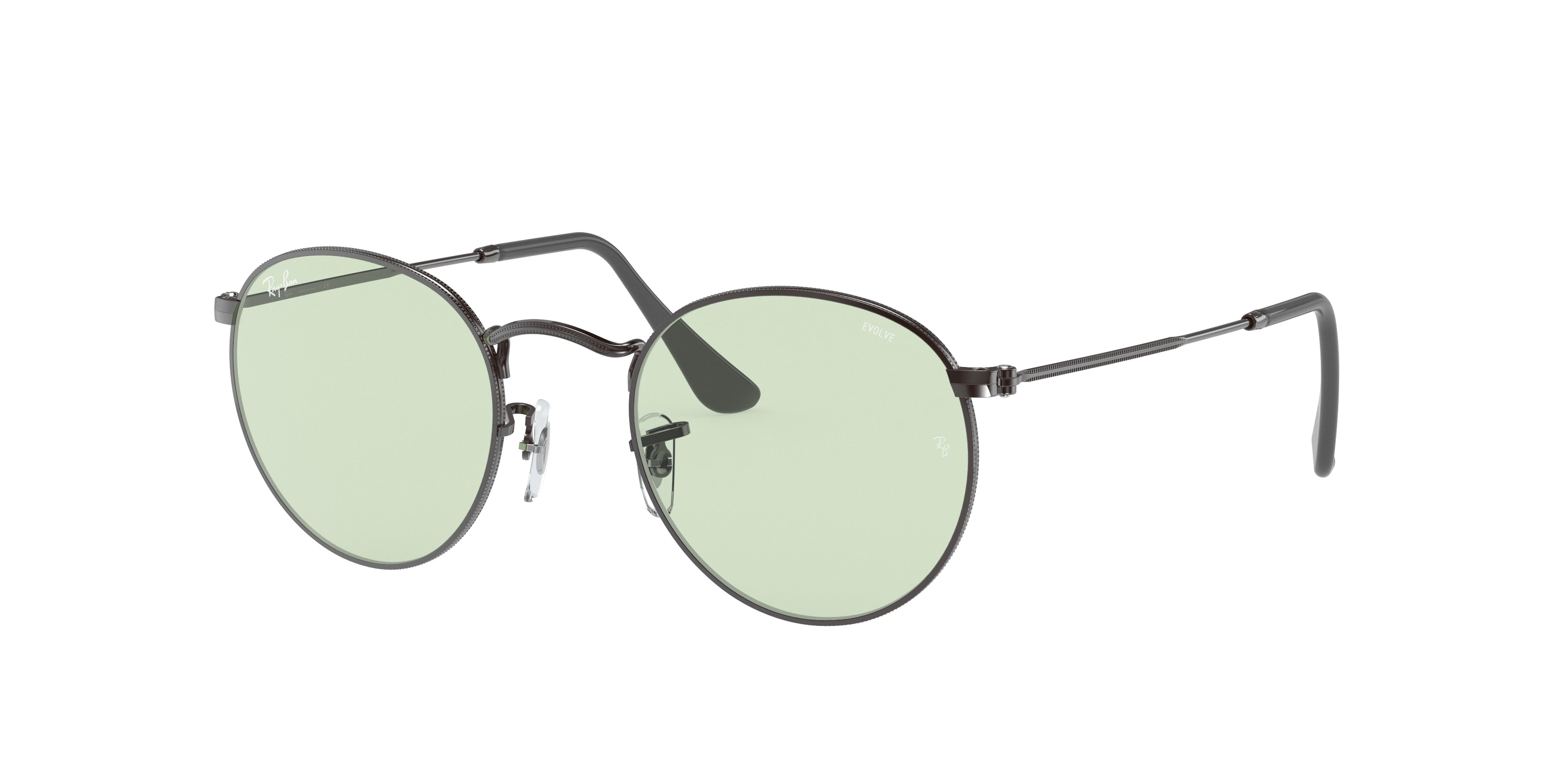 Ray-Ban ROUND METAL RB3447 Round Sunglasses  004/T1-Gunmetal 53-145-21 - Color Map Grey