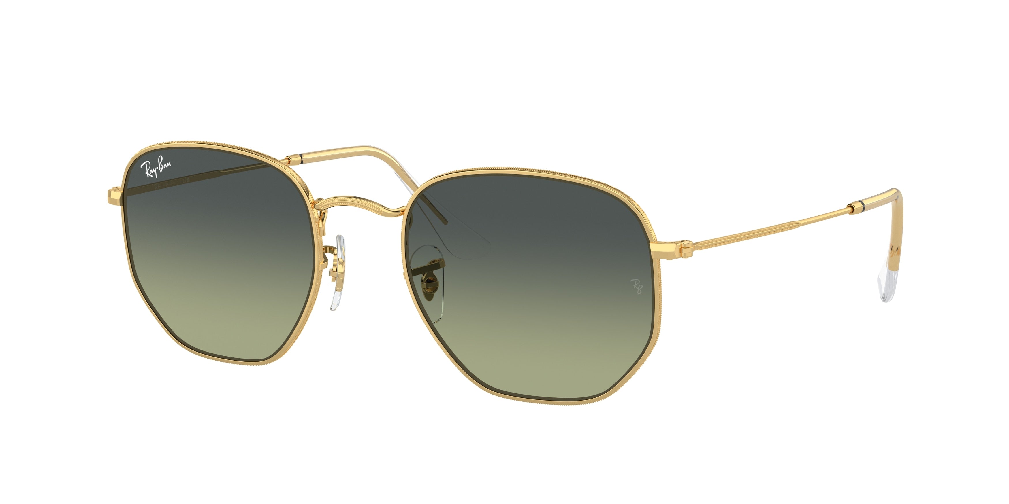 Ray-Ban HEXAGONAL RB3548 Irregular Sunglasses  001/BH-Gold 54-145-21 - Color Map Gold