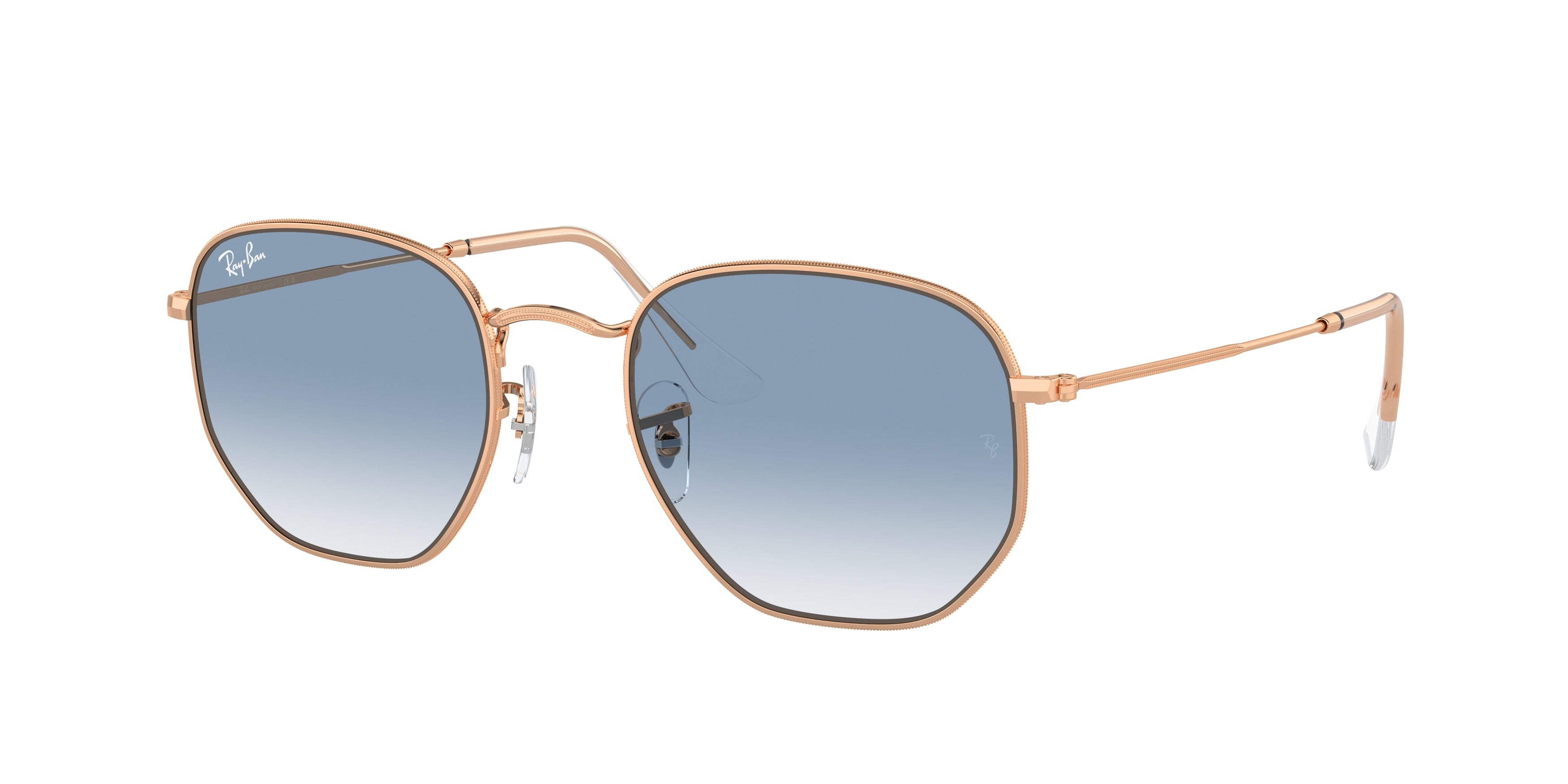 Ray-Ban HEXAGONAL RB3548 Irregular Sunglasses  92023F-Rose Gold 54-145-21 - Color Map Gold