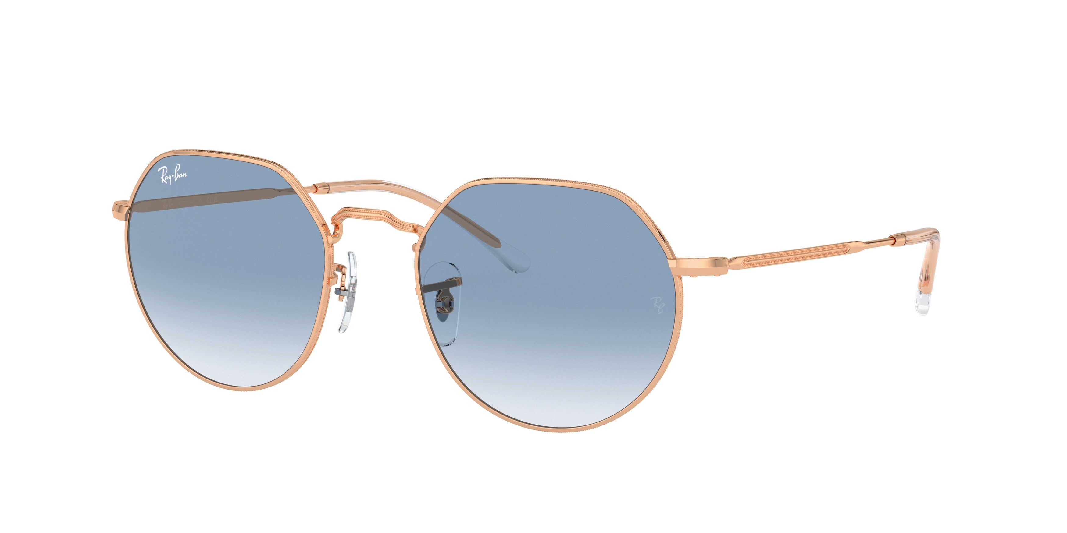 Ray-Ban JACK RB3565 Irregular Sunglasses  92023F-Rose Gold 55-145-20 - Color Map Gold