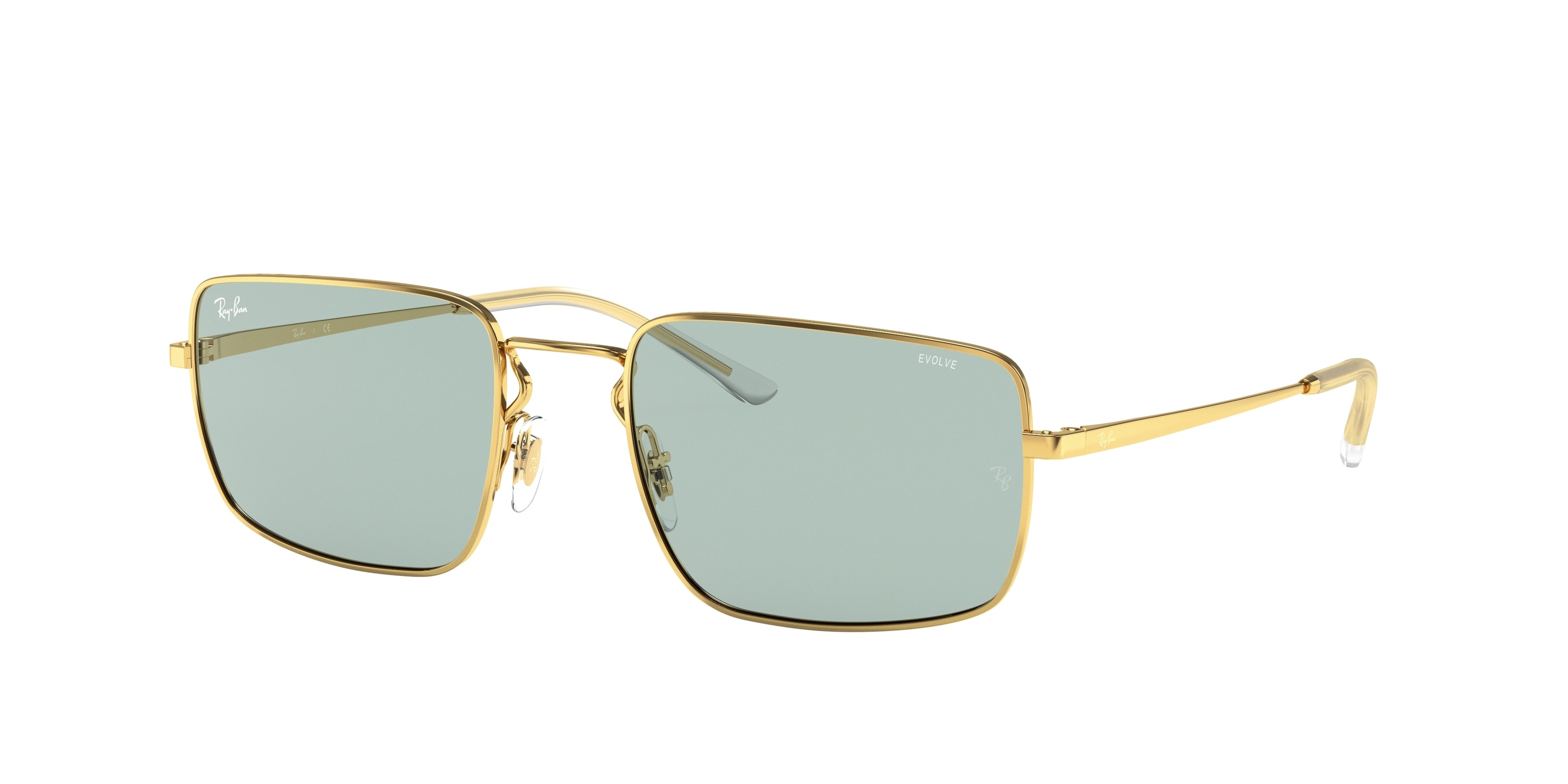 Ray-Ban RB3669 Rectangle Sunglasses  001/Q5-Gold 55-140-20 - Color Map Gold