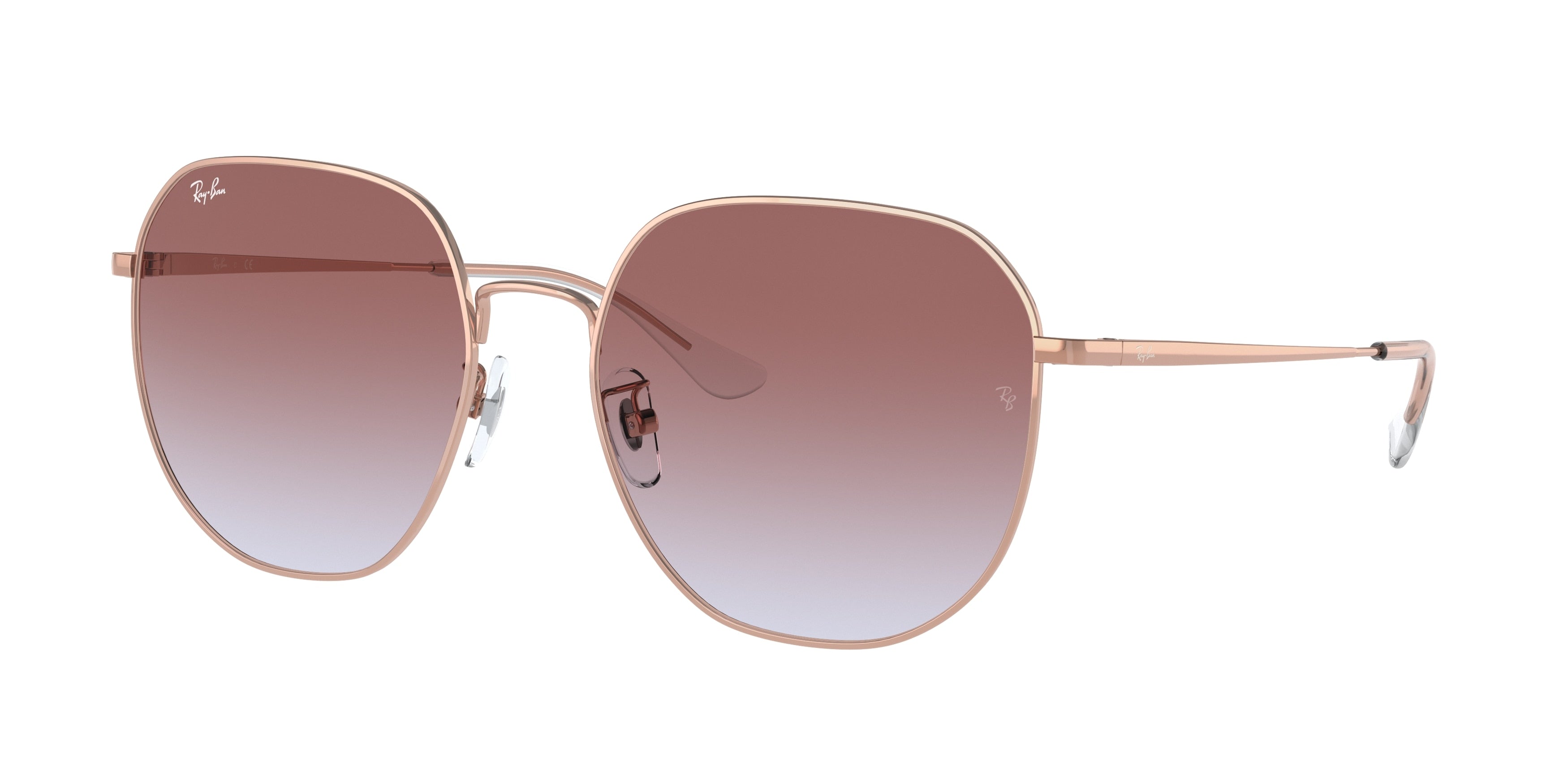 Ray-Ban RB3680D Irregular Sunglasses  9202I8-Rose Gold 60-150-19 - Color Map Gold