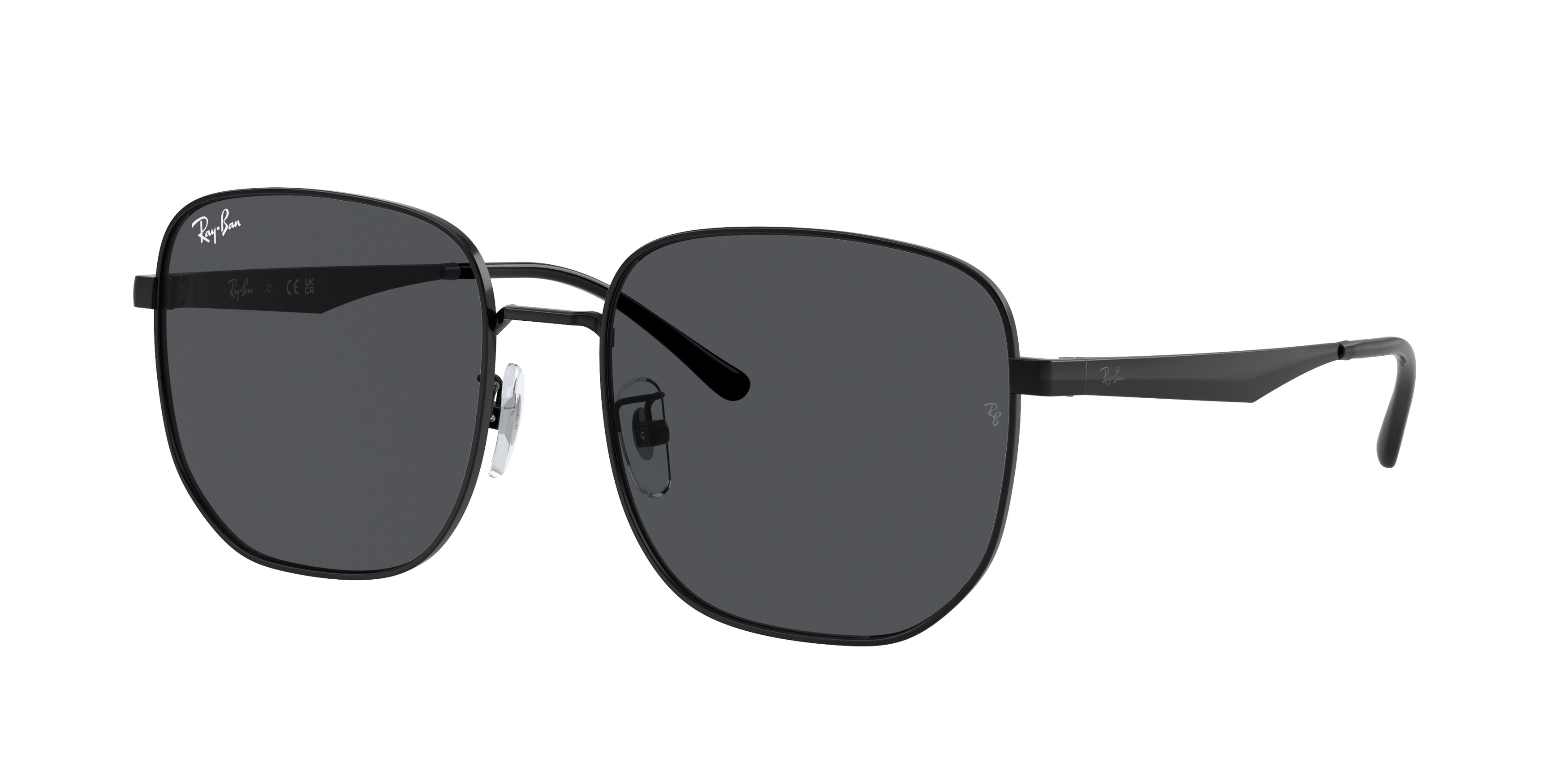 Ray-Ban RB3713D Irregular Sunglasses  002/87-Black 57-145-18 - Color Map Black