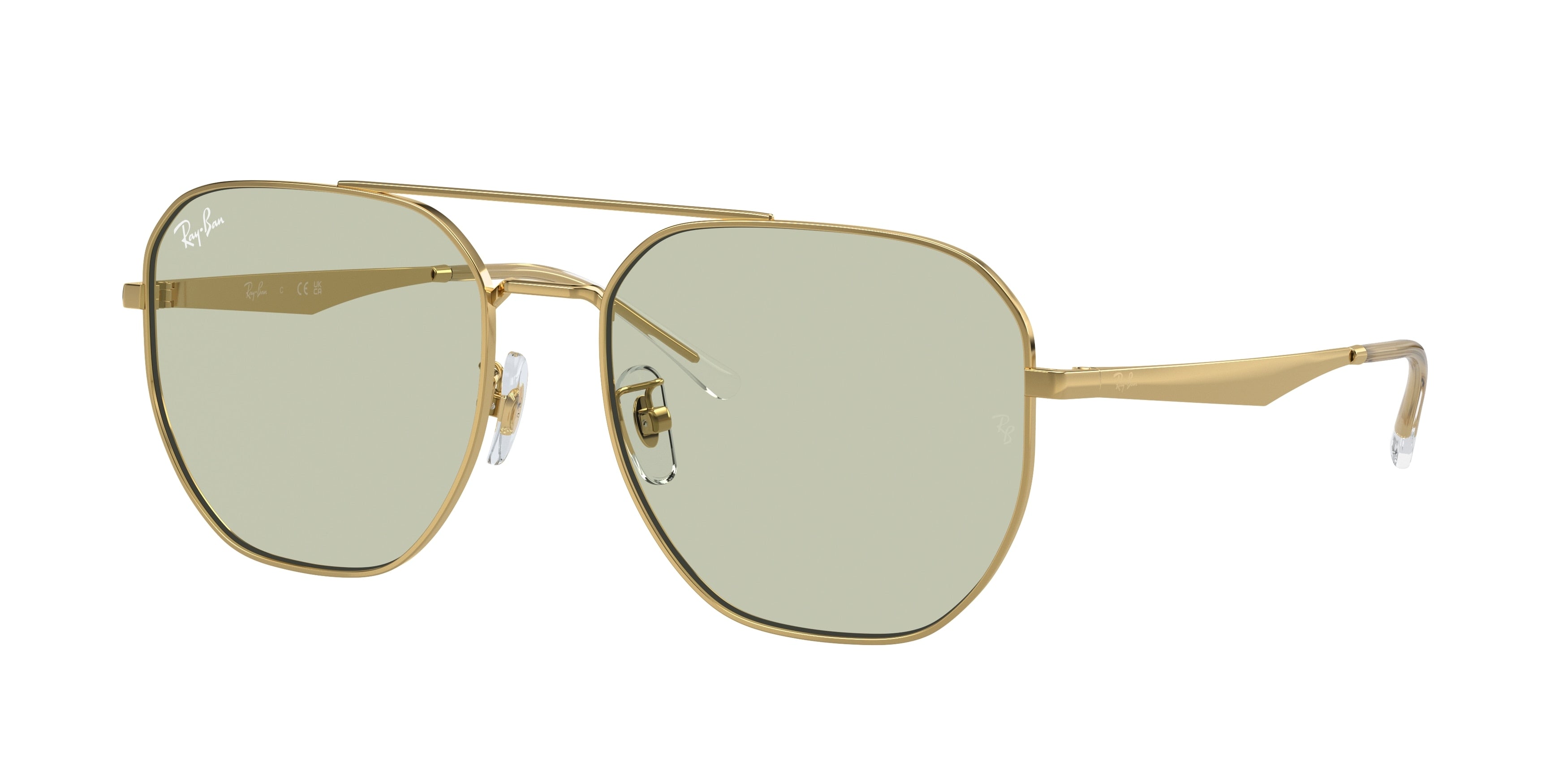 Ray-Ban RB3724D Irregular Sunglasses  001/2-Gold 59-145-18 - Color Map Gold