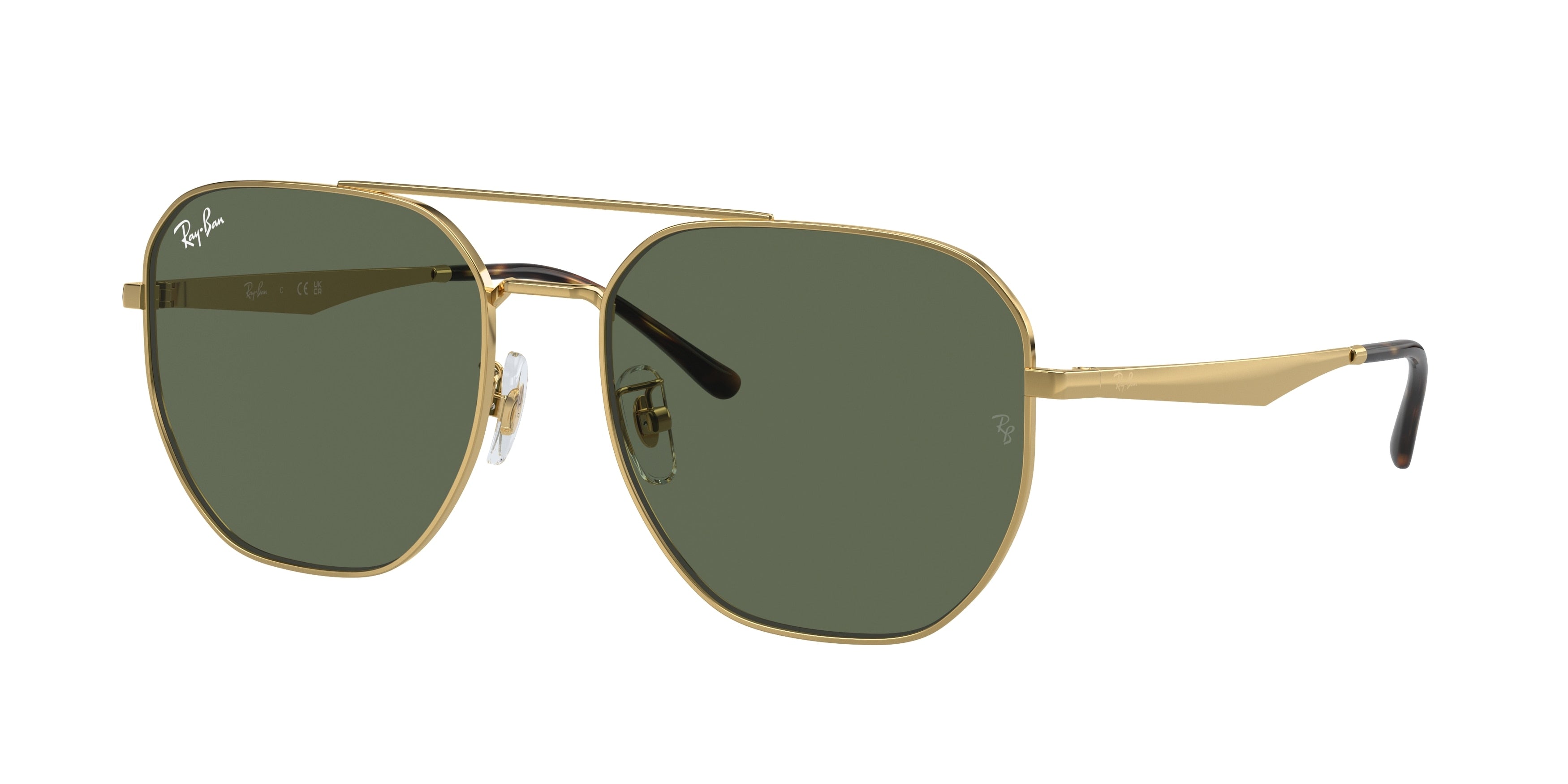 Ray-Ban RB3724D Irregular Sunglasses  001/71-Gold 59-145-18 - Color Map Gold