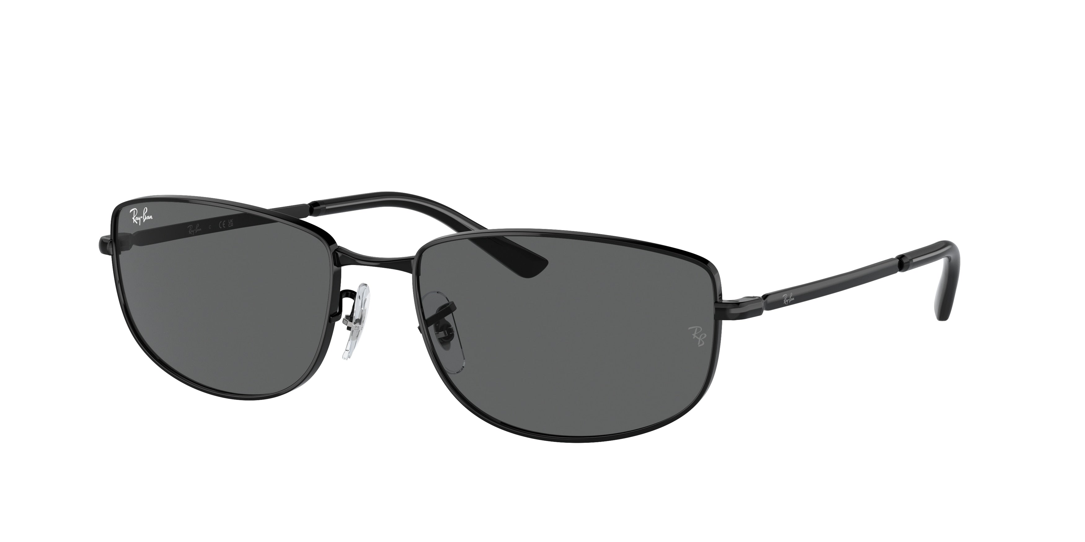 Ray-Ban RB3732 Irregular Sunglasses  002/B1-Black 59-145-18 - Color Map Black