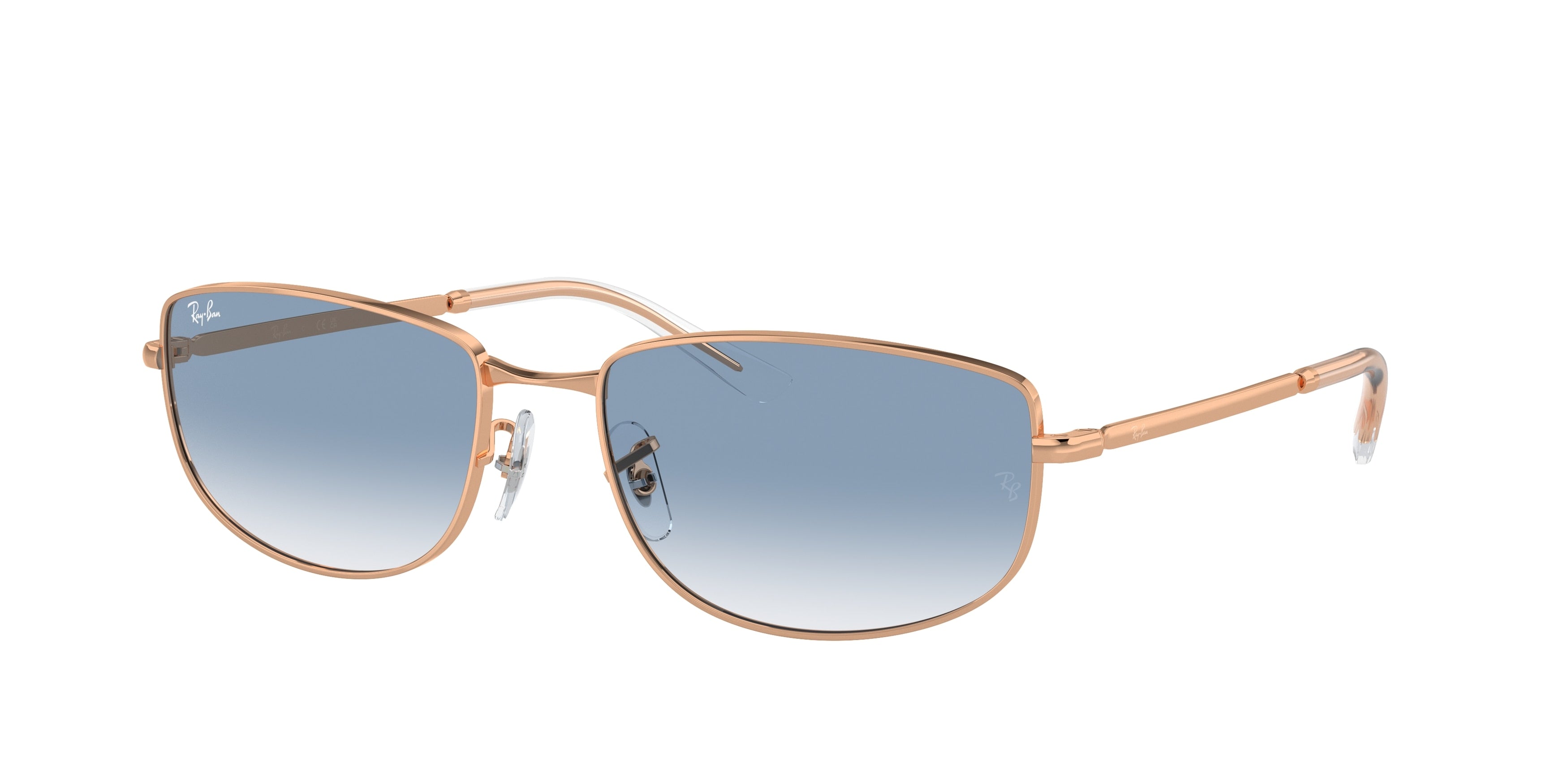 Ray-Ban RB3732 Irregular Sunglasses  92023F-Rose Gold 59-145-18 - Color Map Gold