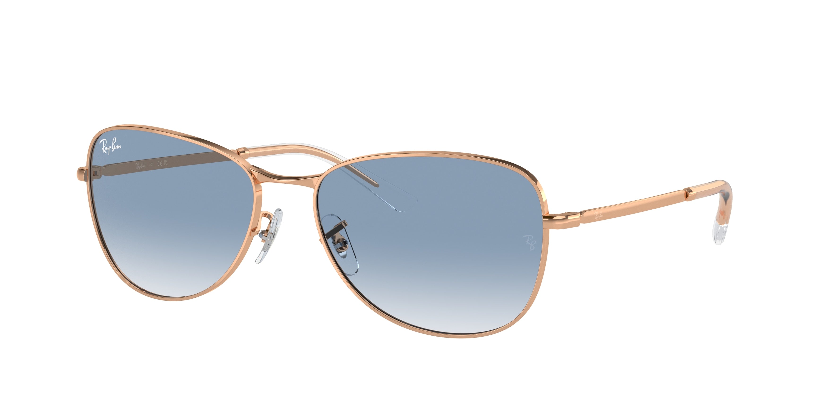 Ray-Ban RB3733 Pilot Sunglasses  92023F-Rose Gold 59-145-17 - Color Map Gold