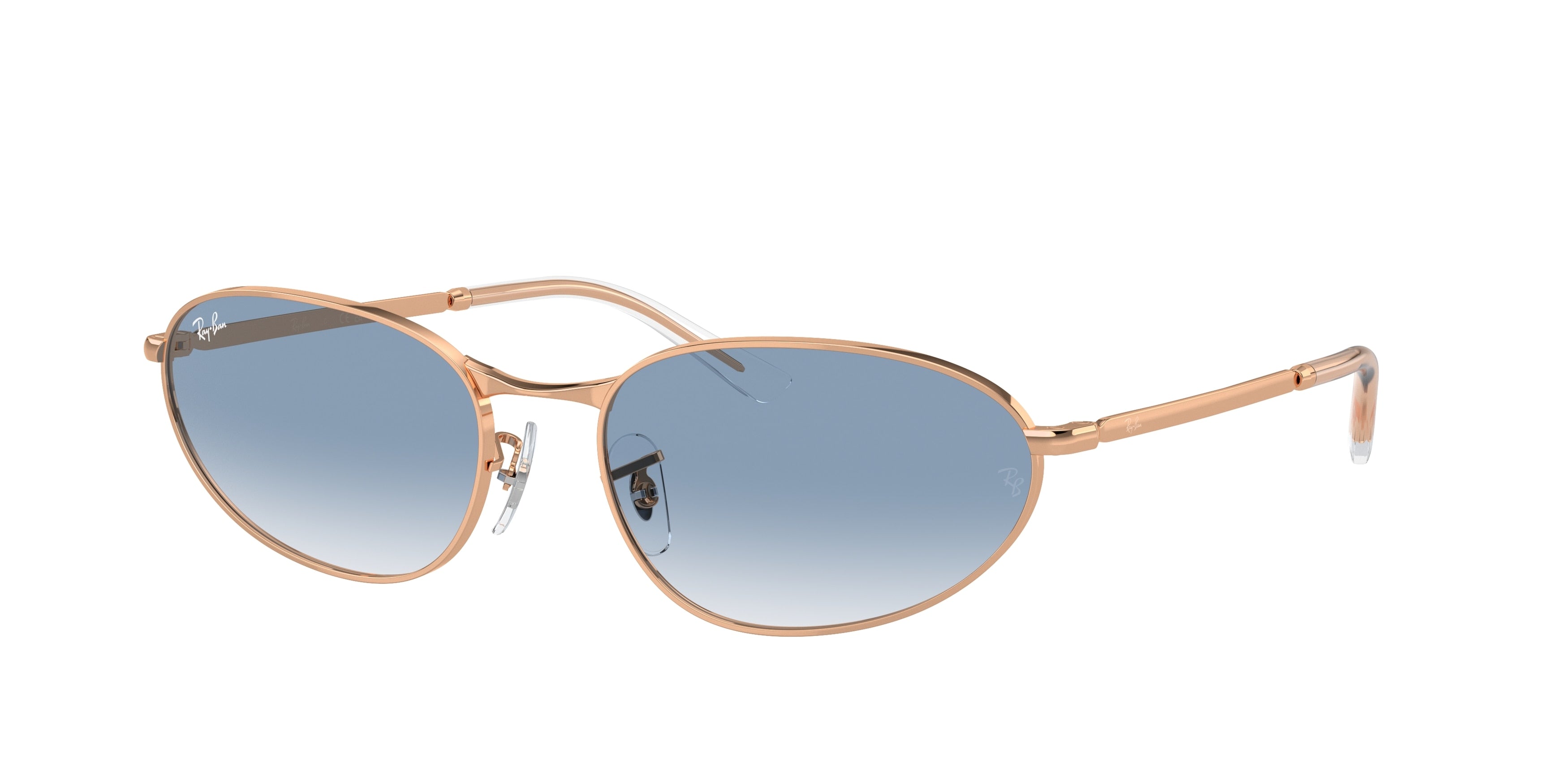 Ray-Ban RB3734 Irregular Sunglasses  92023F-Rose Gold 59-145-18 - Color Map Gold