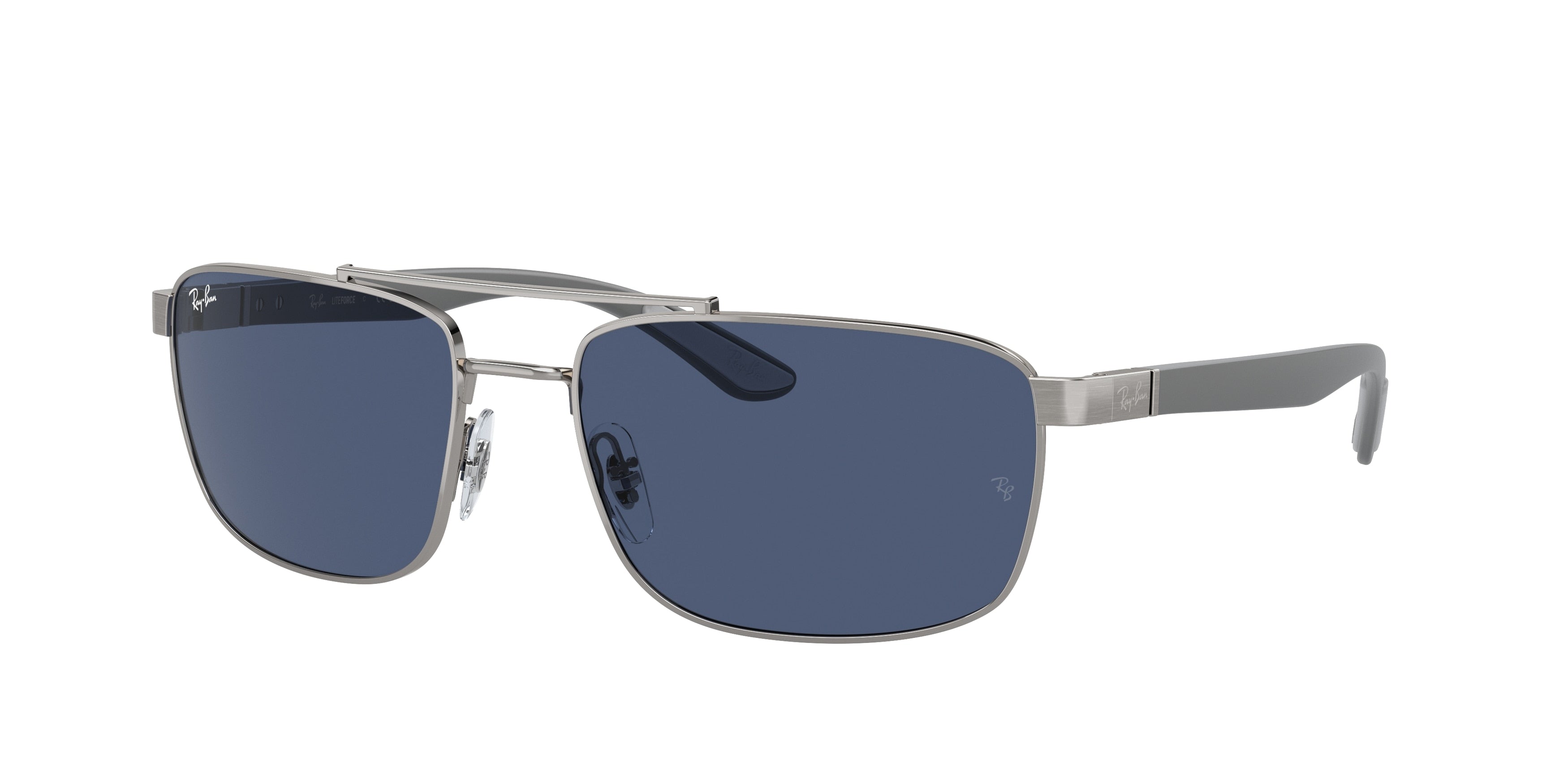 Ray-Ban RB3737 Rectangle Sunglasses  004/80-Gunmetal 60-145-18 - Color Map Grey