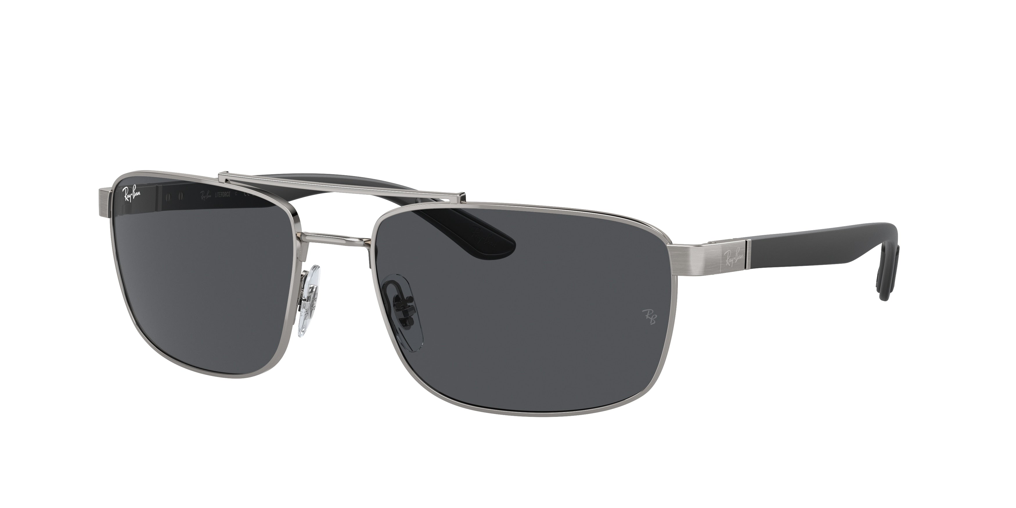 Ray-Ban RB3737 Rectangle Sunglasses  004/87-Gunmetal 60-145-18 - Color Map Grey