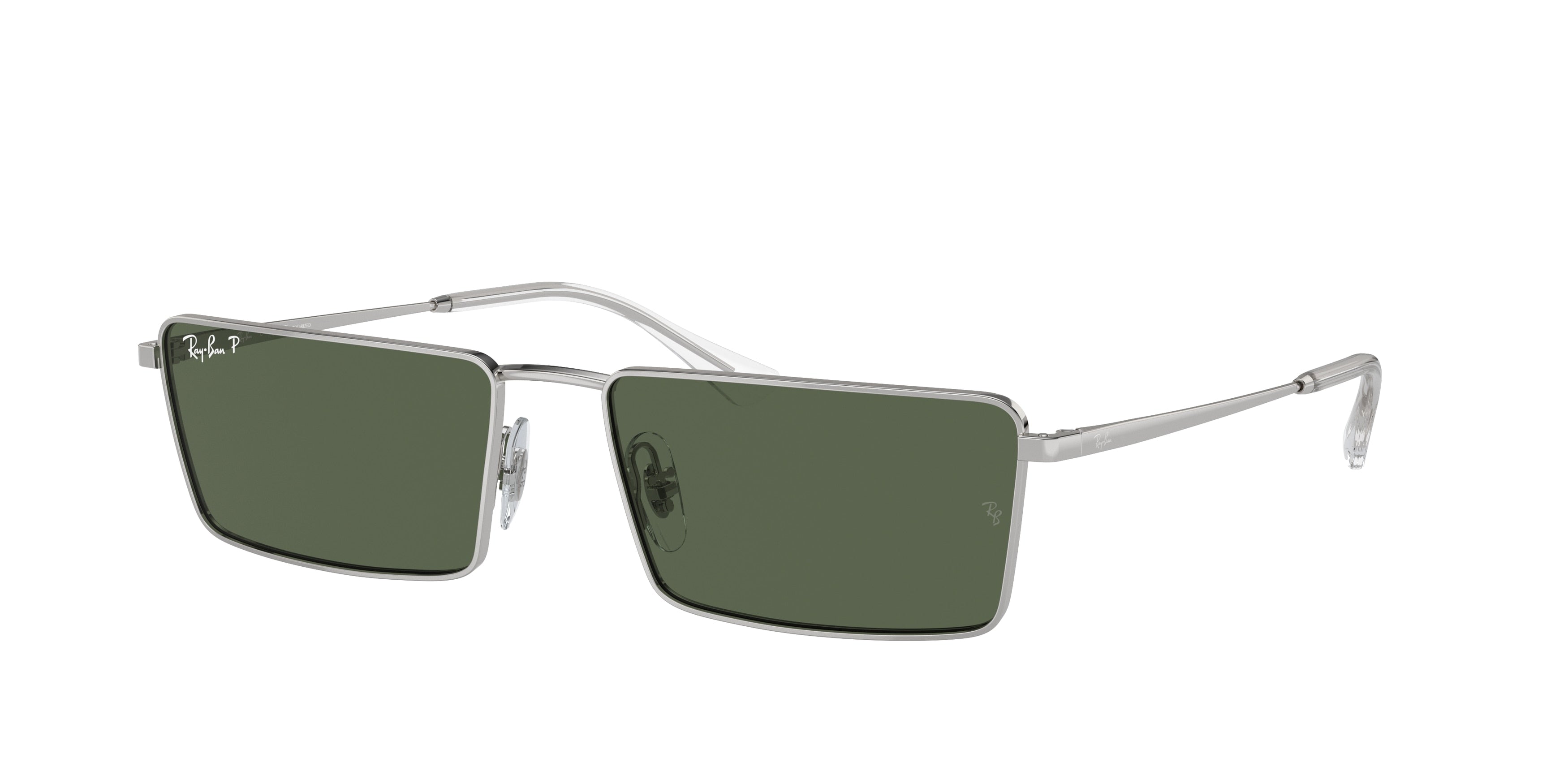 Ray-Ban EMY RB3741 Rectangle Sunglasses  003/9A-Silver 59-145-17 - Color Map Silver