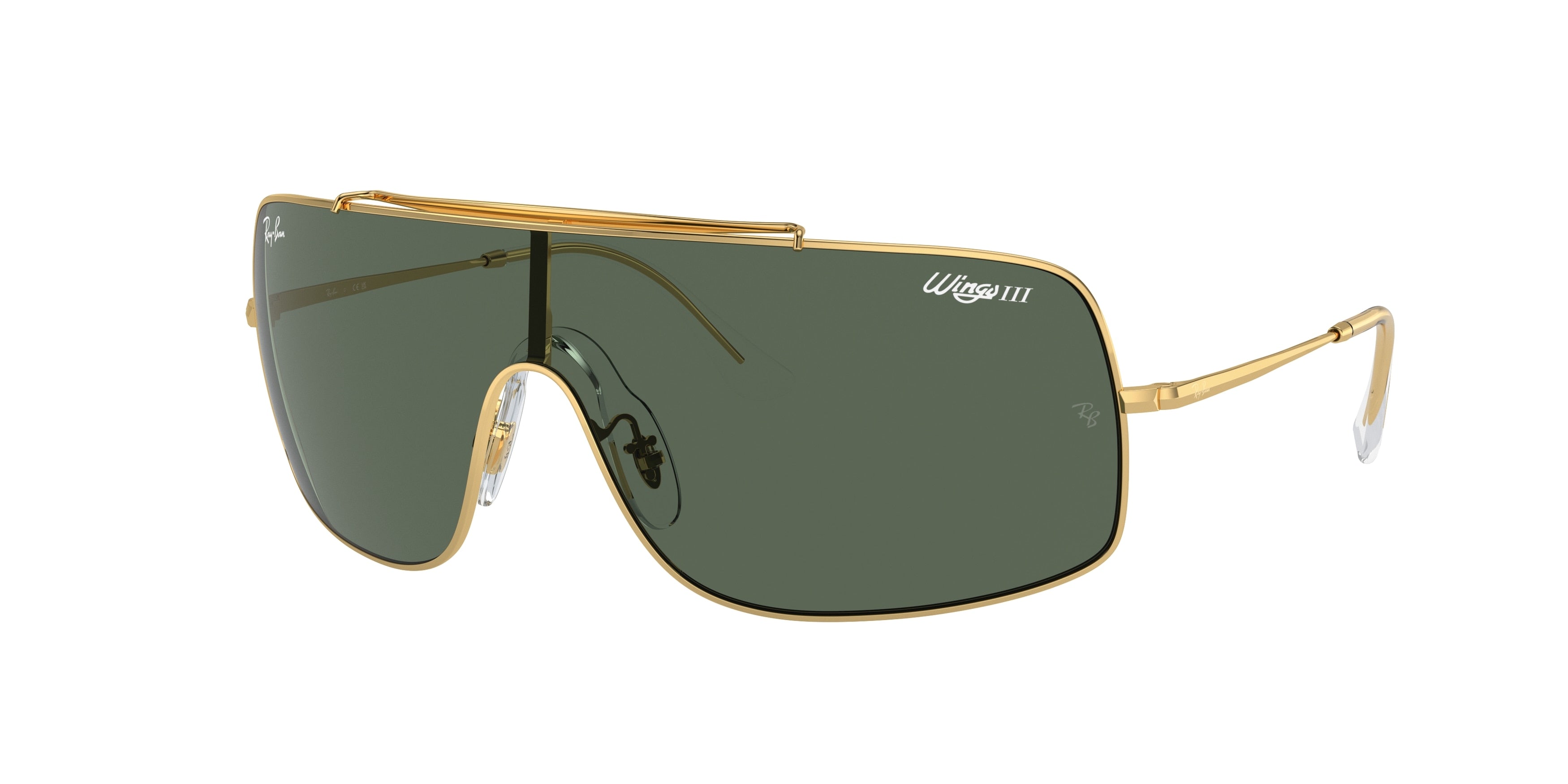 Ray-Ban WINGS III RB3897 Square Sunglasses  001/71-Gold 36-130-136 - Color Map Gold