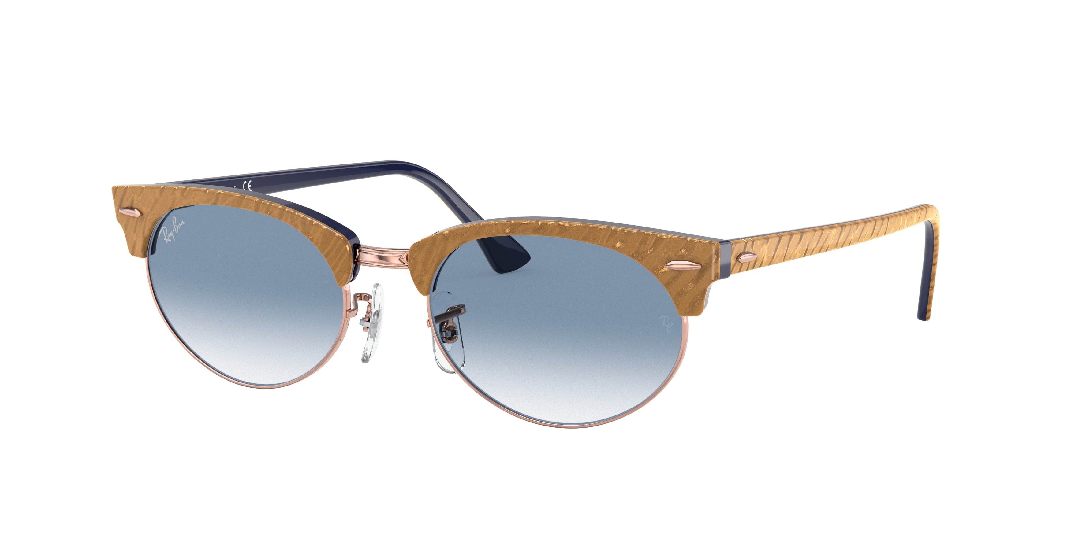 Ray-Ban CLUBMASTER OVAL RB3946 Oval Sunglasses  13063F-Beige 52-145-19 - Color Map Beige