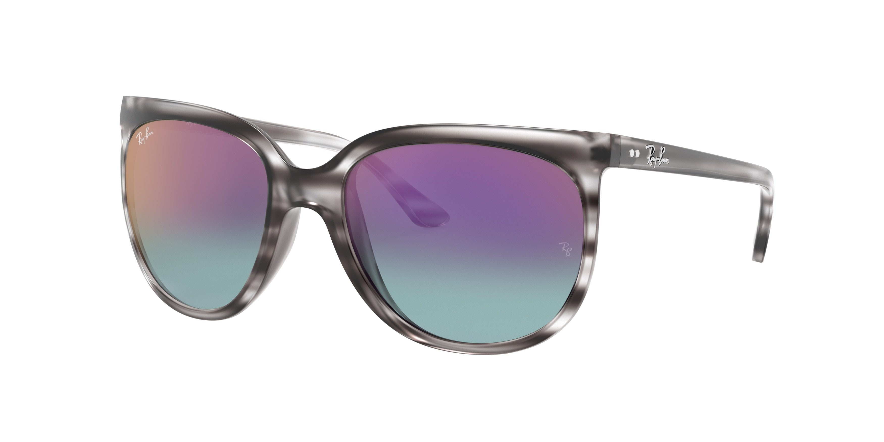 Ray-Ban CATS 1000 RB4126 Butterfly Sunglasses  6430T6-Striped Grey 56-140-19 - Color Map Grey