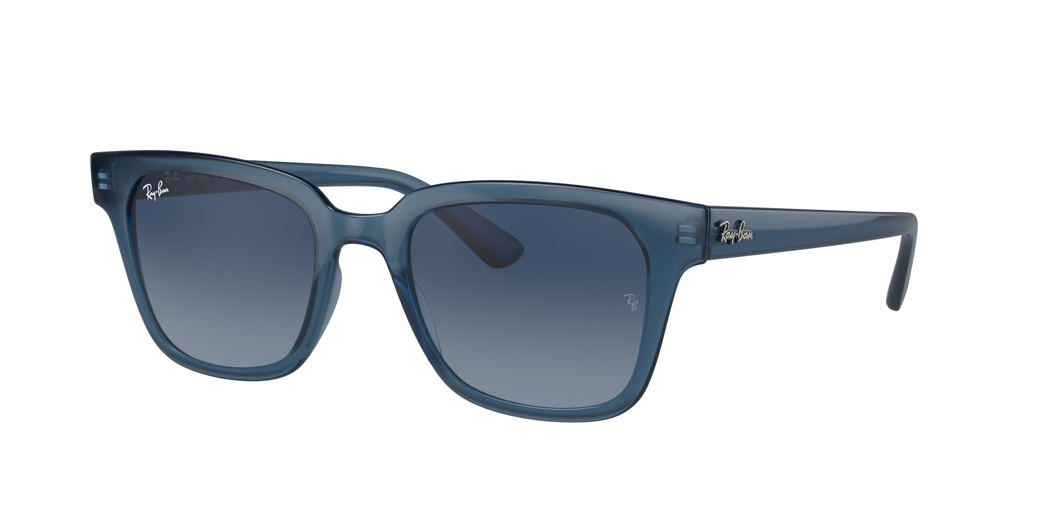 Ray-Ban RB4323 Square Sunglasses  6448Q8-Transparent Dark Blue 51-150-20 - Color Map Blue