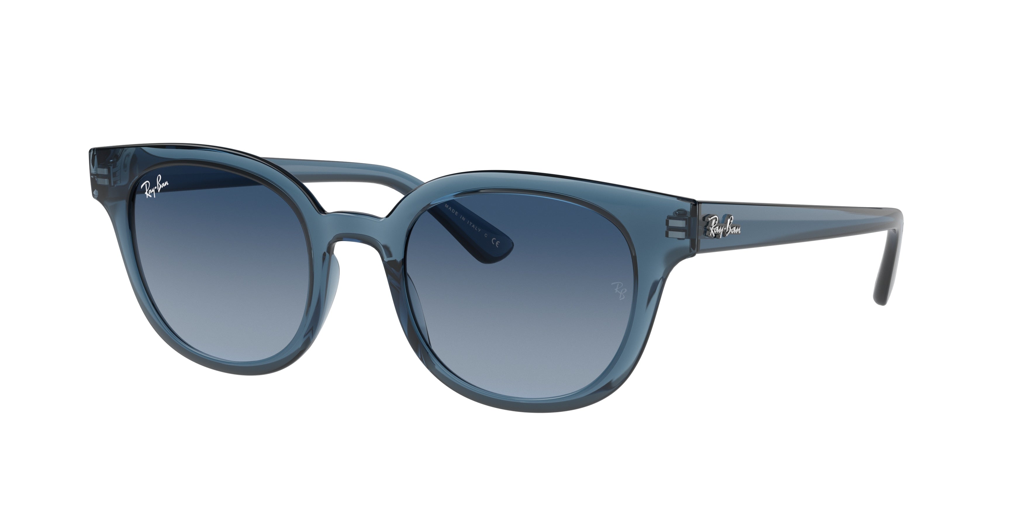 Ray-Ban RB4324 Square Sunglasses  6448Q8-Transparent Dark Blue 50-150-21 - Color Map Blue