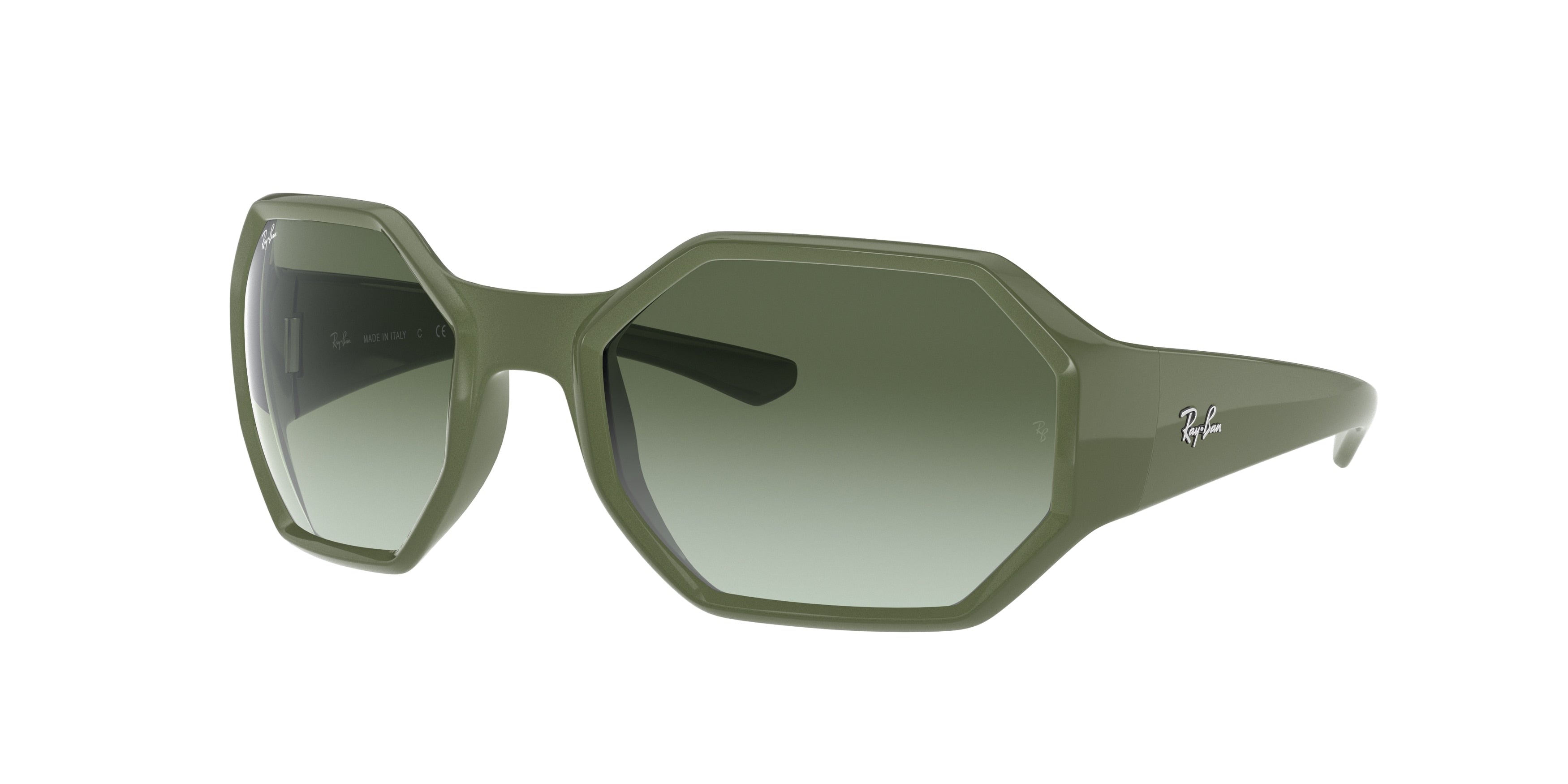 Ray-Ban RB4337 Square Sunglasses  64898E-Military Green 59-125-21 - Color Map Green