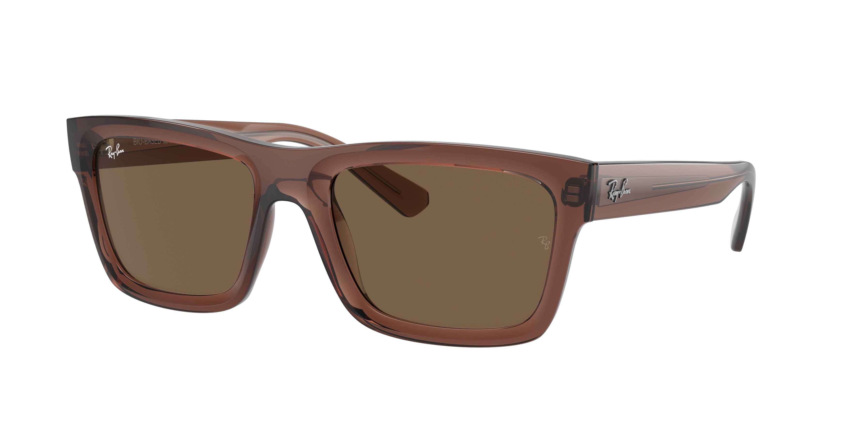 Ray-Ban WARREN RB4396F Rectangle Sunglasses  667873-Transparent Brown 57-145-20 - Color Map Brown