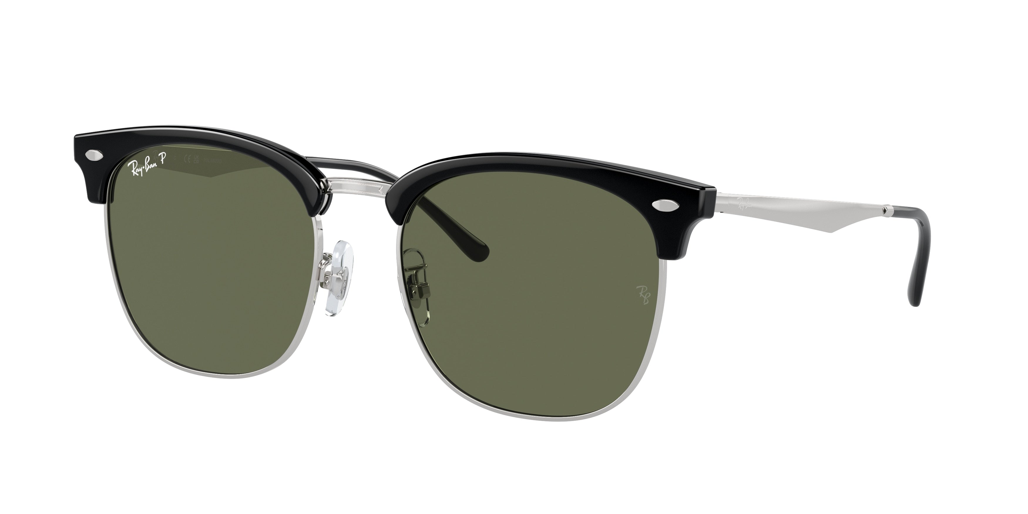 Ray-Ban RB4418D Square Sunglasses  66709A-Black On Silver 56-145-19 - Color Map Black