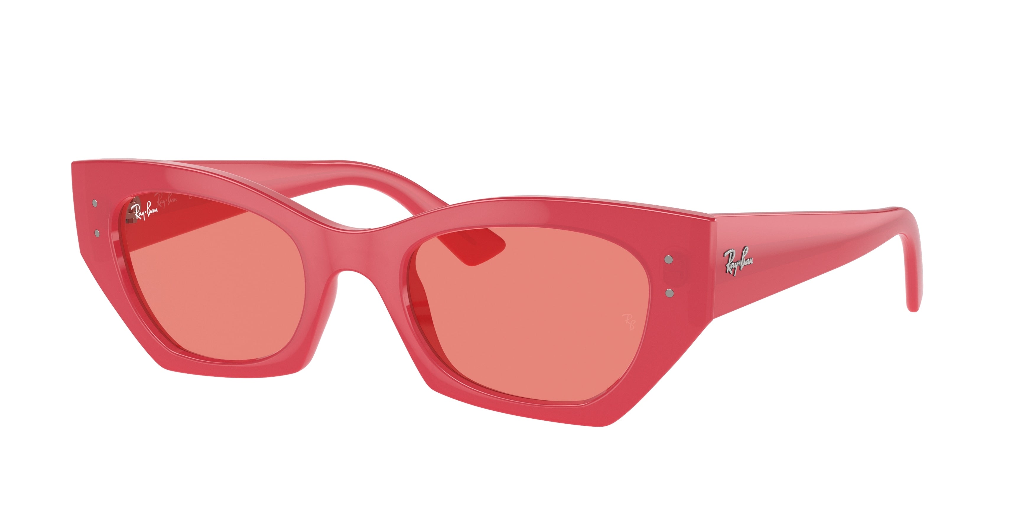 Ray-Ban ZENA RB4430F Irregular Sunglasses  676084-Red Cherry 52-145-22 - Color Map Red