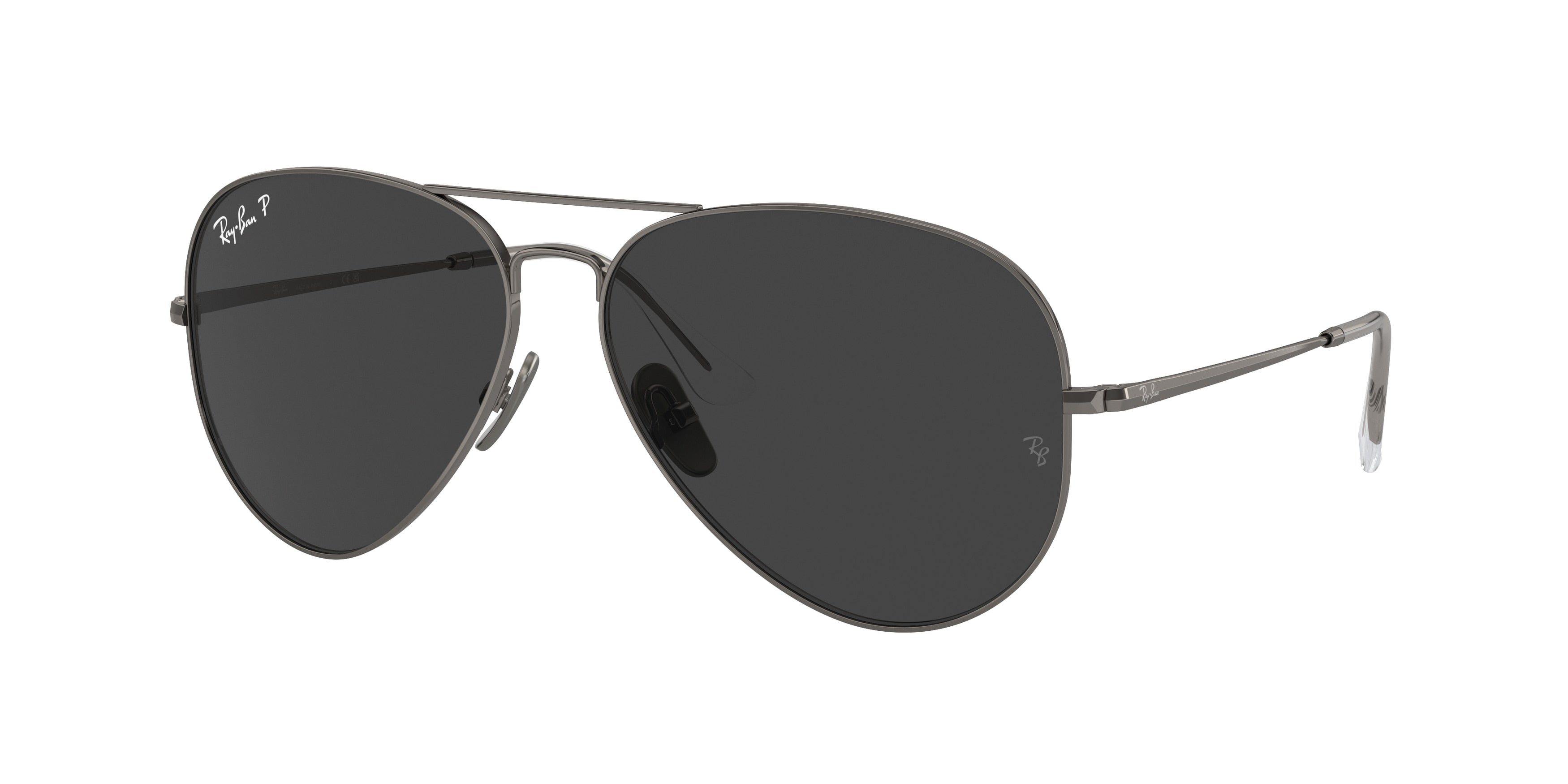 Ray-Ban AVIATOR TITANIUM RB8089 Pilot Sunglasses  165/48-Gunmetal 62-140-14 - Color Map Grey