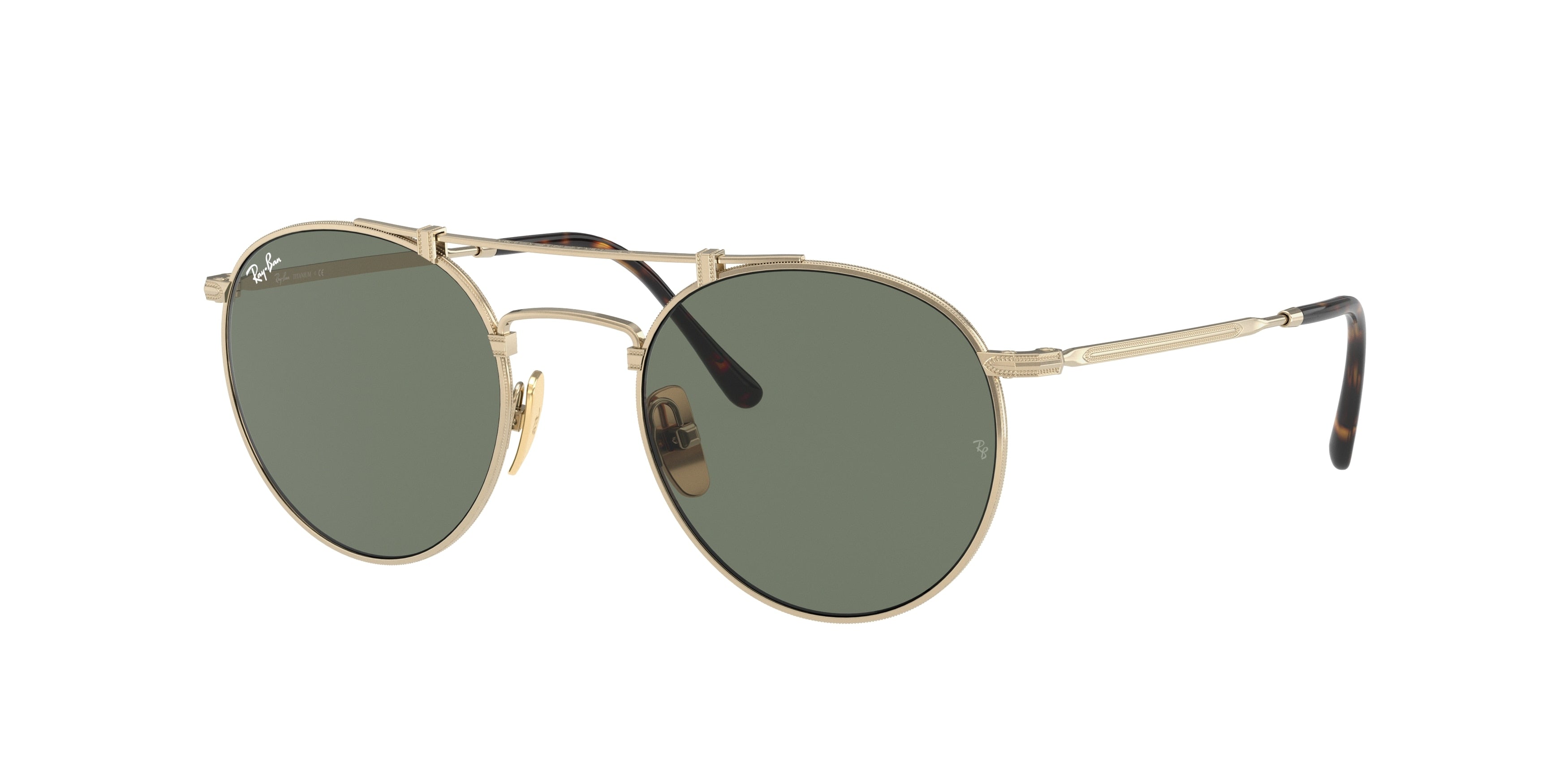 Ray-Ban TITANIUM RB8147 Round Sunglasses  913658-Gold 50-140-21 - Color Map Gold