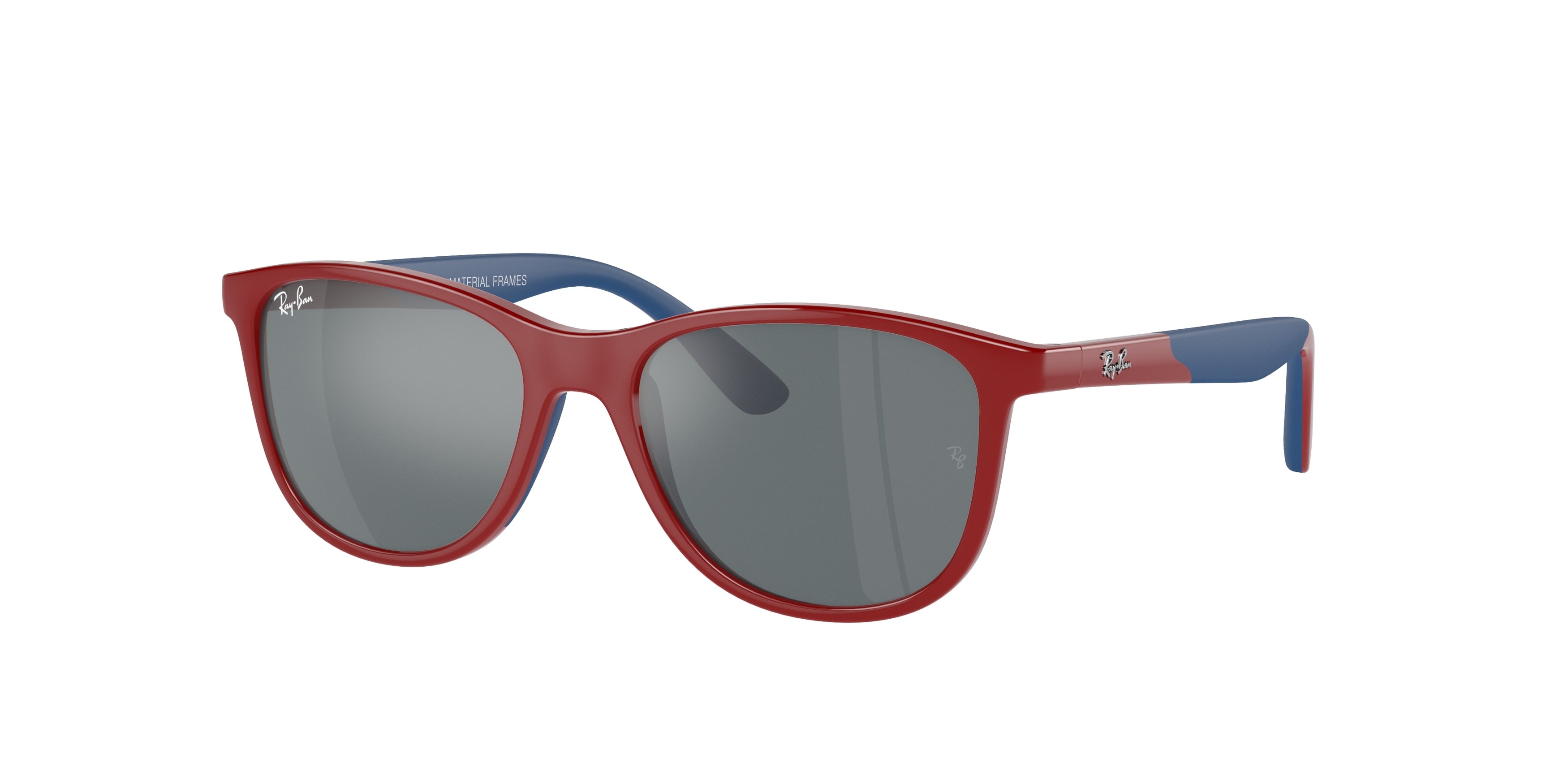 Ray-Ban Junior RJ9077S Square Sunglasses  71606G-Red On Blue 49-130-16 - Color Map Red