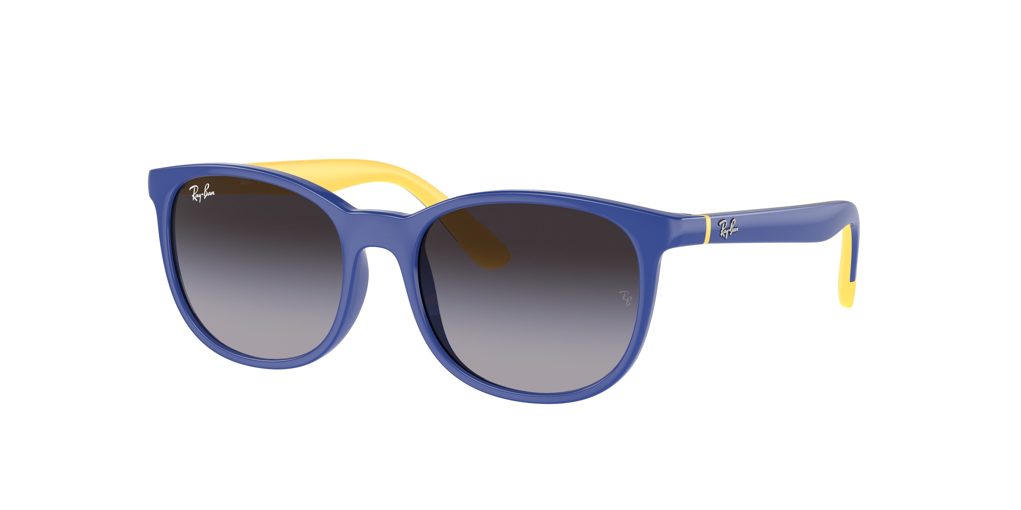 Ray-Ban Junior RJ9079S Square Sunglasses  71328G-Light Blue On Yellow 49-130-16 - Color Map Blue