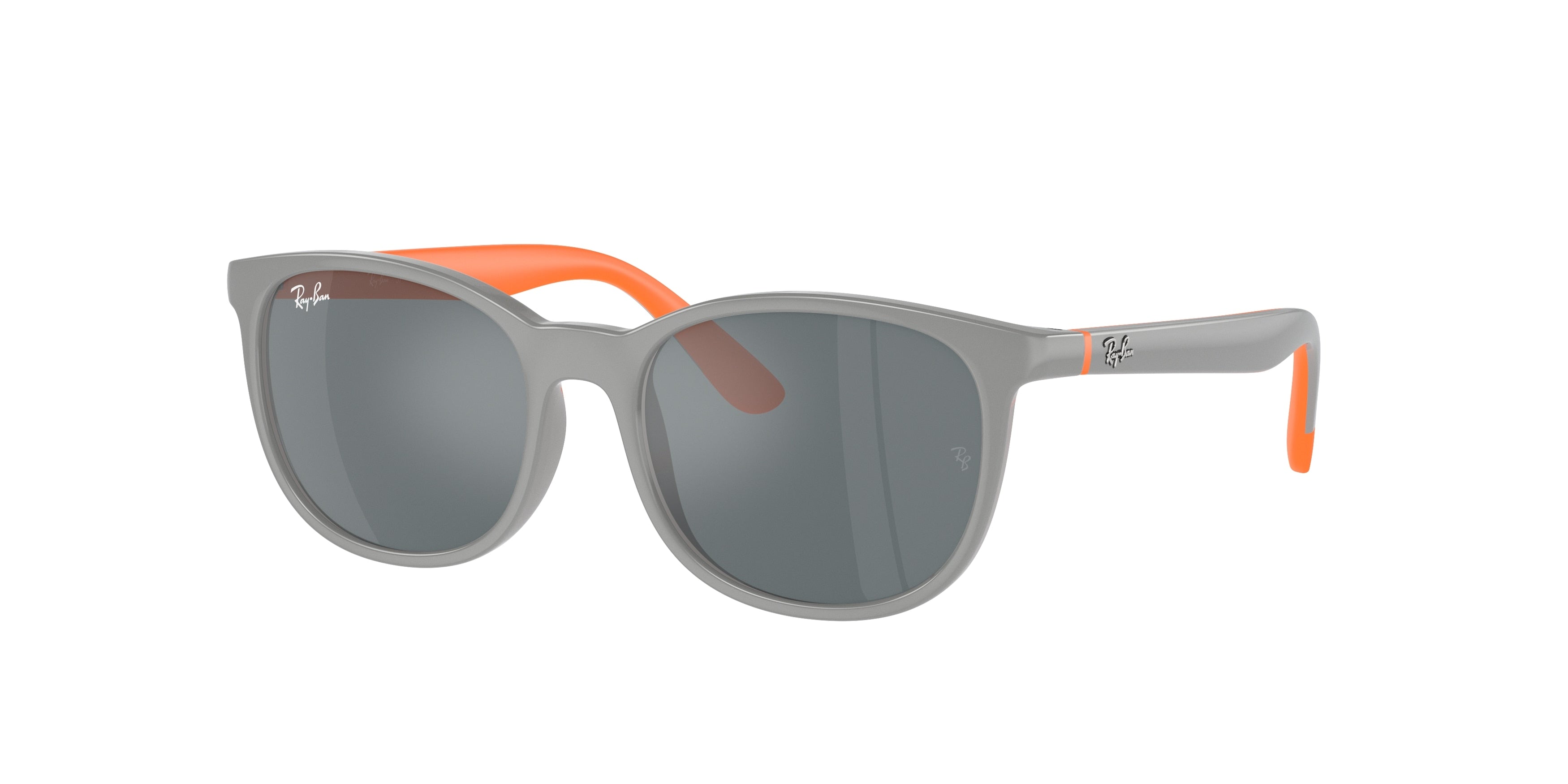 Ray-Ban Junior RJ9079S Square Sunglasses  71336G-Grey On Orange 49-130-16 - Color Map Grey