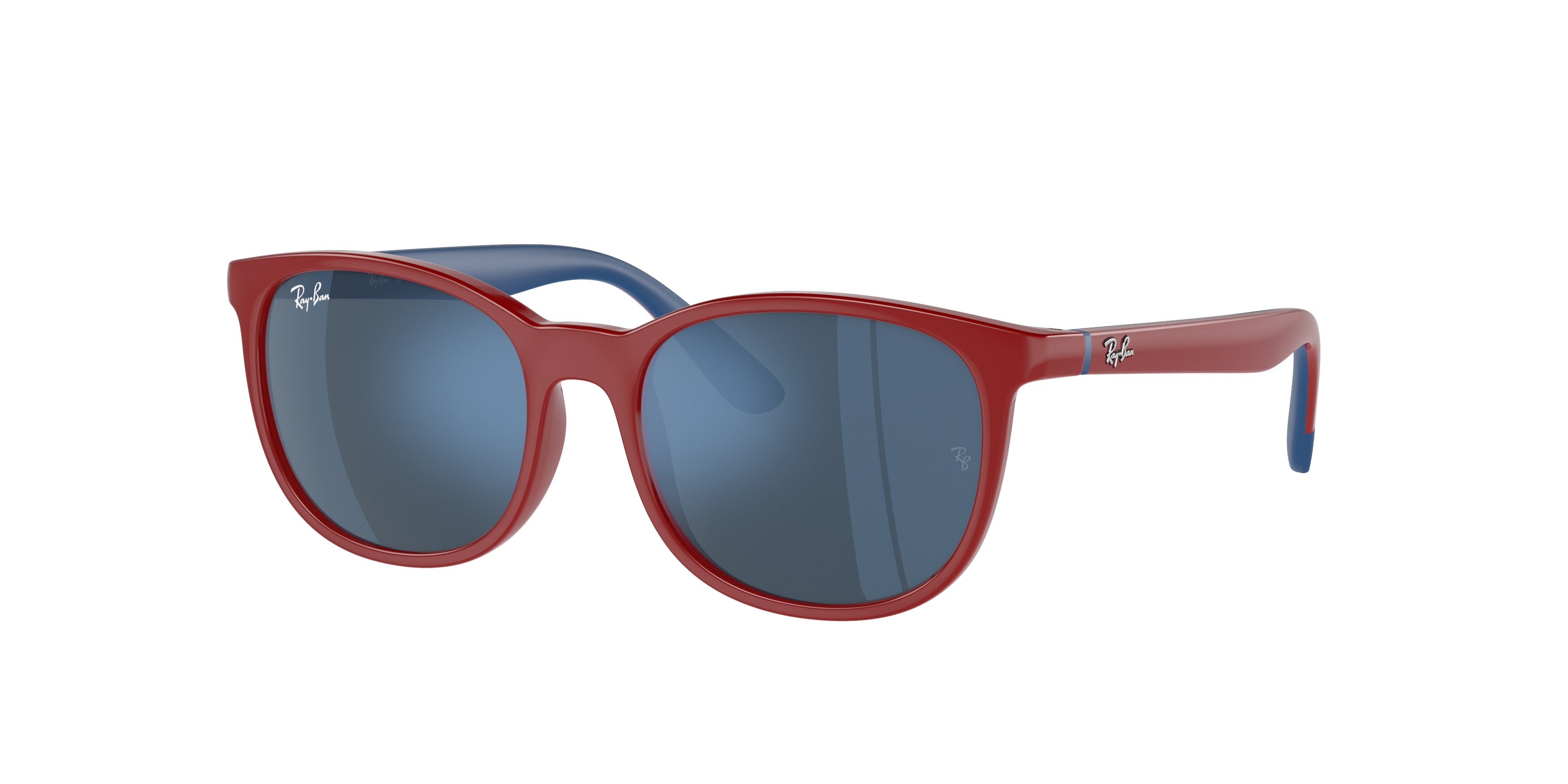 Ray-Ban Junior RJ9079S Square Sunglasses  716055-Red On Blue 49-130-16 - Color Map Red