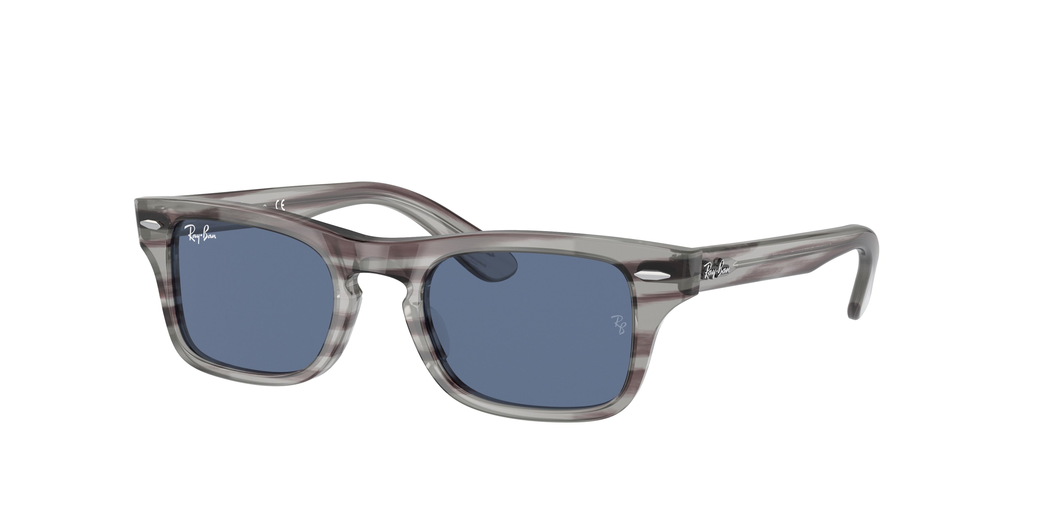 Ray-Ban Junior JUNIOR BURBANK RJ9083S Rectangle Sunglasses  707480-Striped Grey 43-130-19 - Color Map Grey