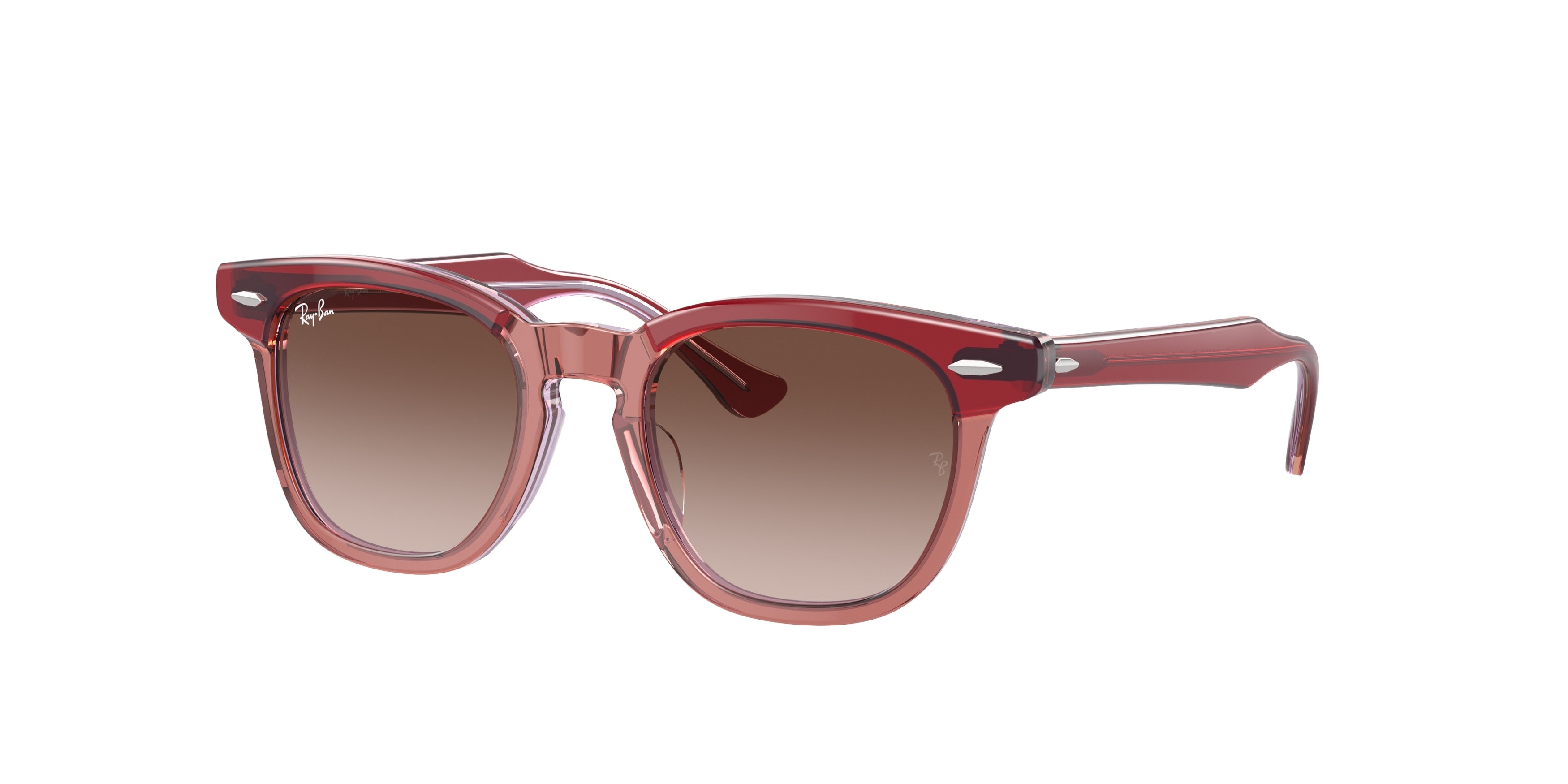 Ray-Ban Junior RJ9098SF Square Sunglasses  715413-Top Red & Orange & Light Purple 47-130-18 - Color Map Red