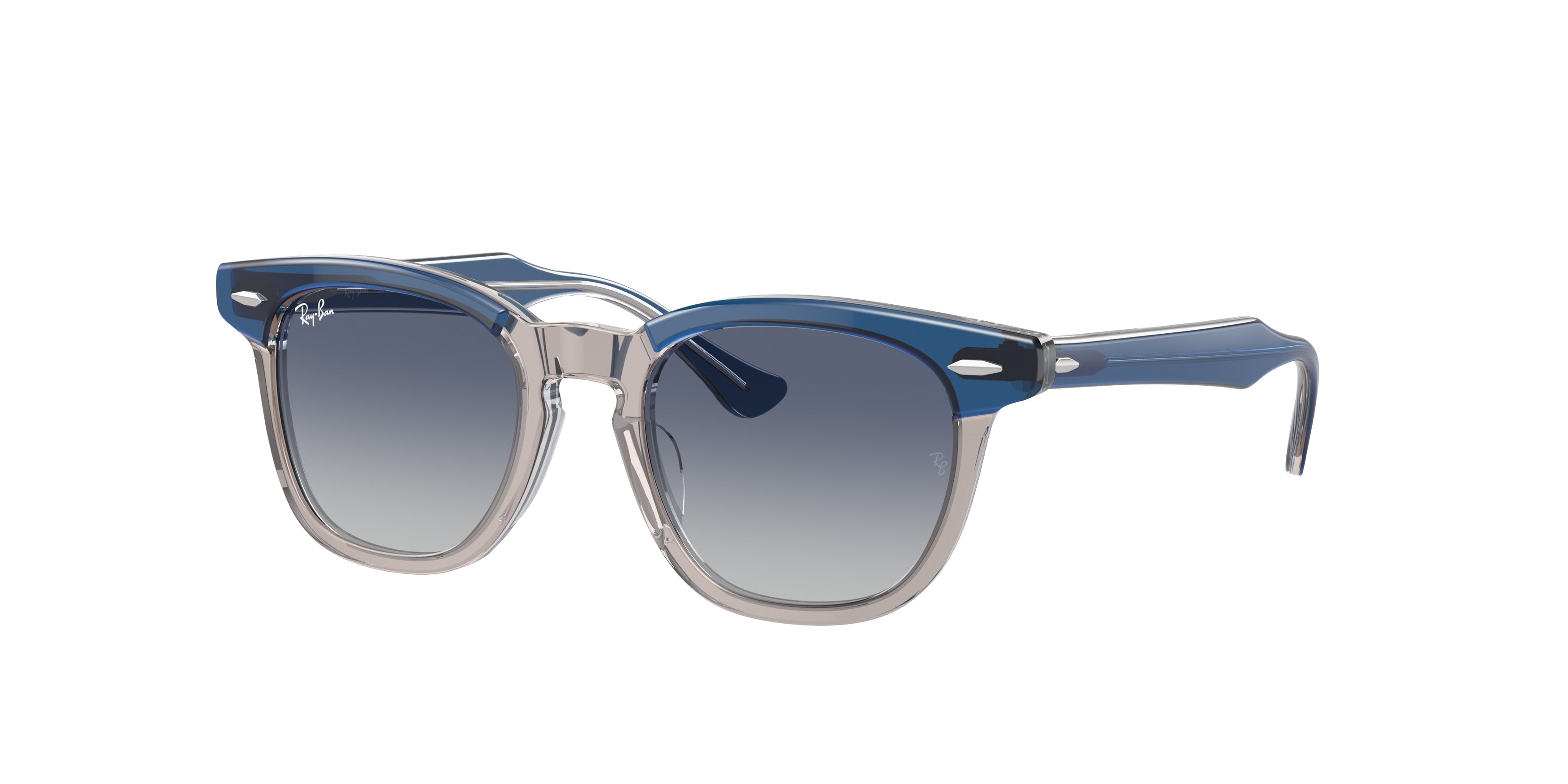 Ray-Ban Junior RJ9098SF Square Sunglasses  71554L-Top Dark Blue & Brown & Light Grey 47-130-18 - Color Map Blue