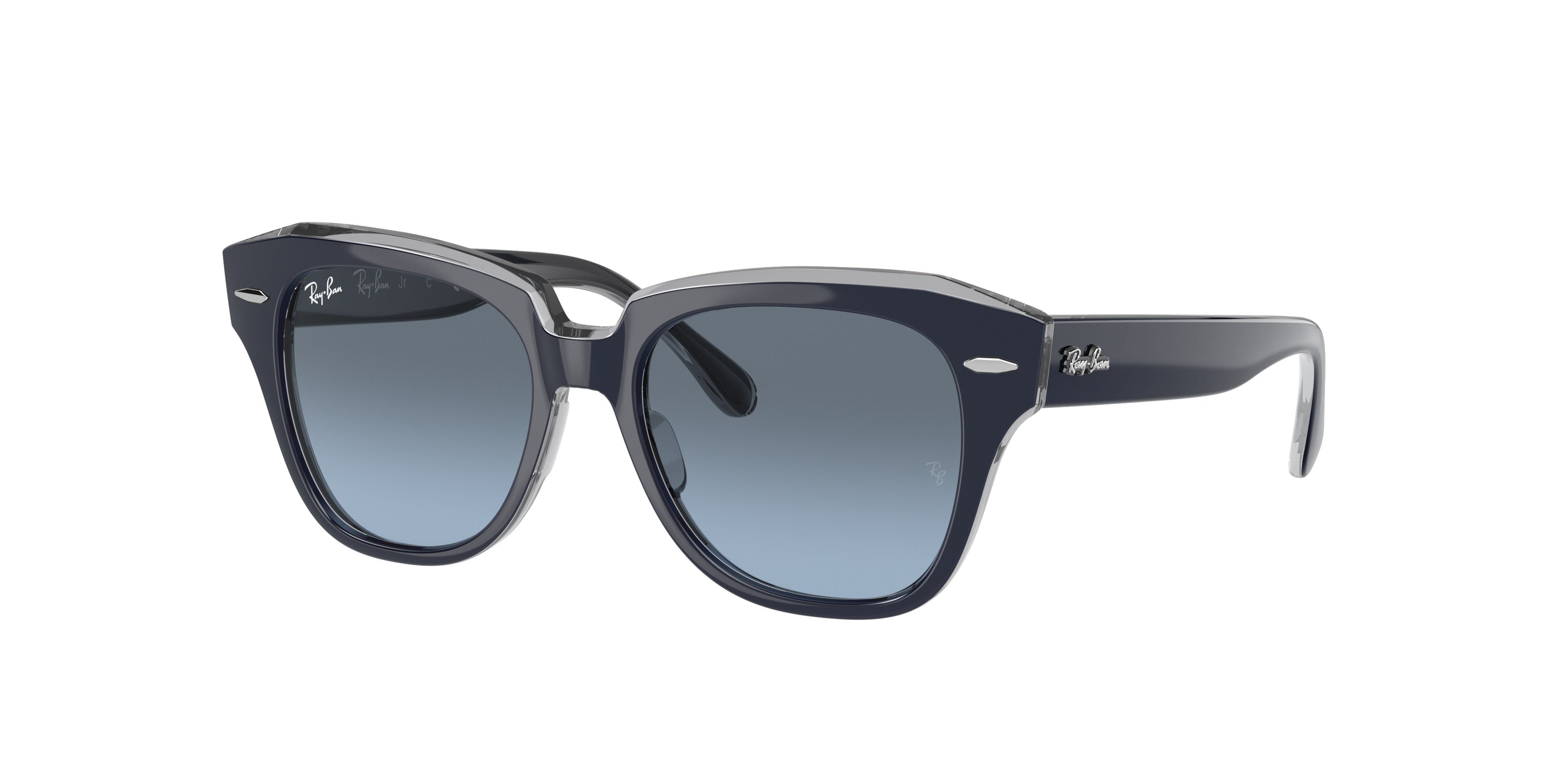 Ray-Ban Junior JUNIOR STATE STREET RJ9186S Square Sunglasses  71178F-Blue On Transparent Grey 46-130-15 - Color Map Grey