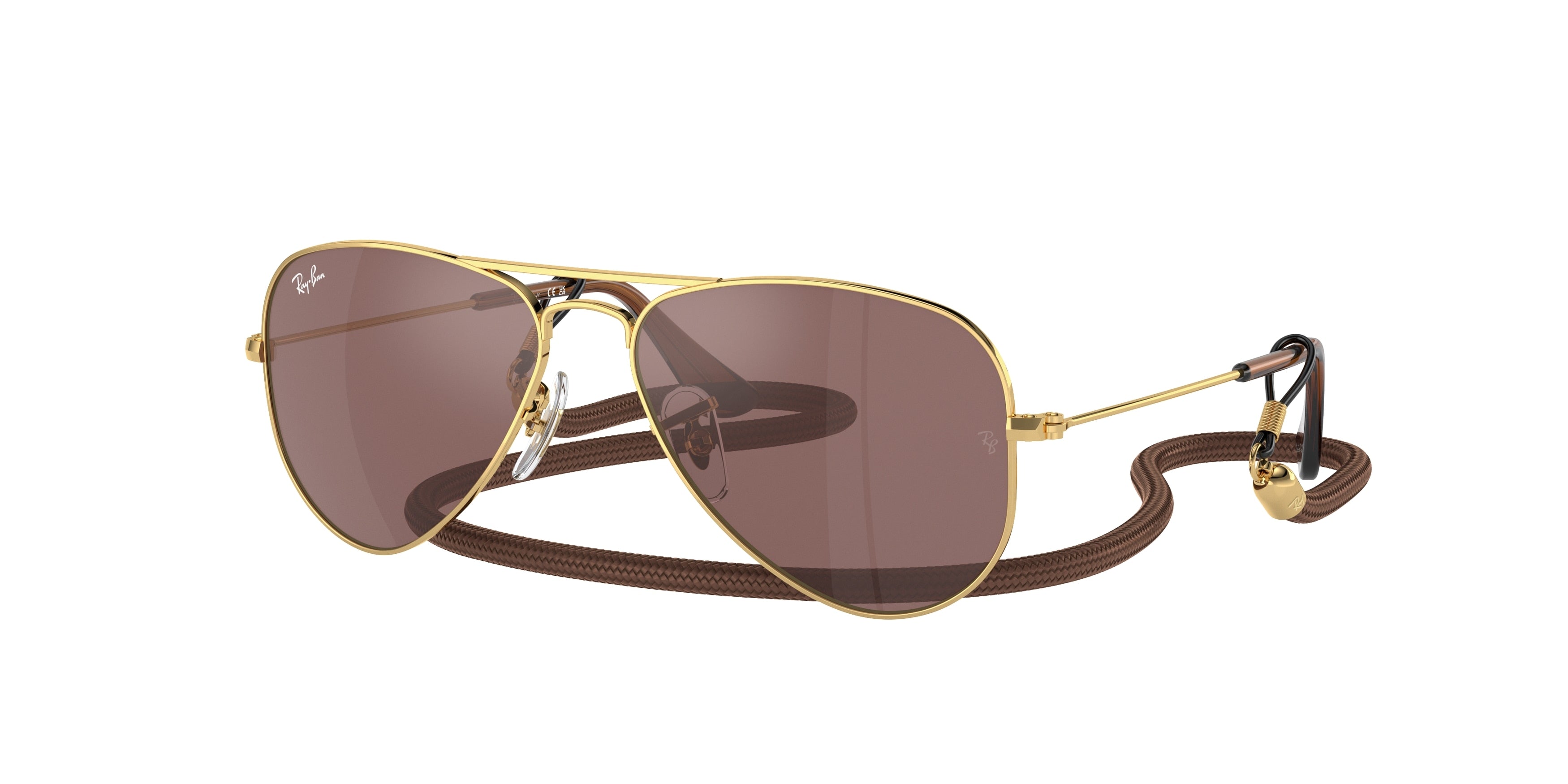 Ray-Ban Junior JUNIOR AVIATOR RJ9506S Pilot Sunglasses  223/6G-Gold 52-125-14 - Color Map Gold