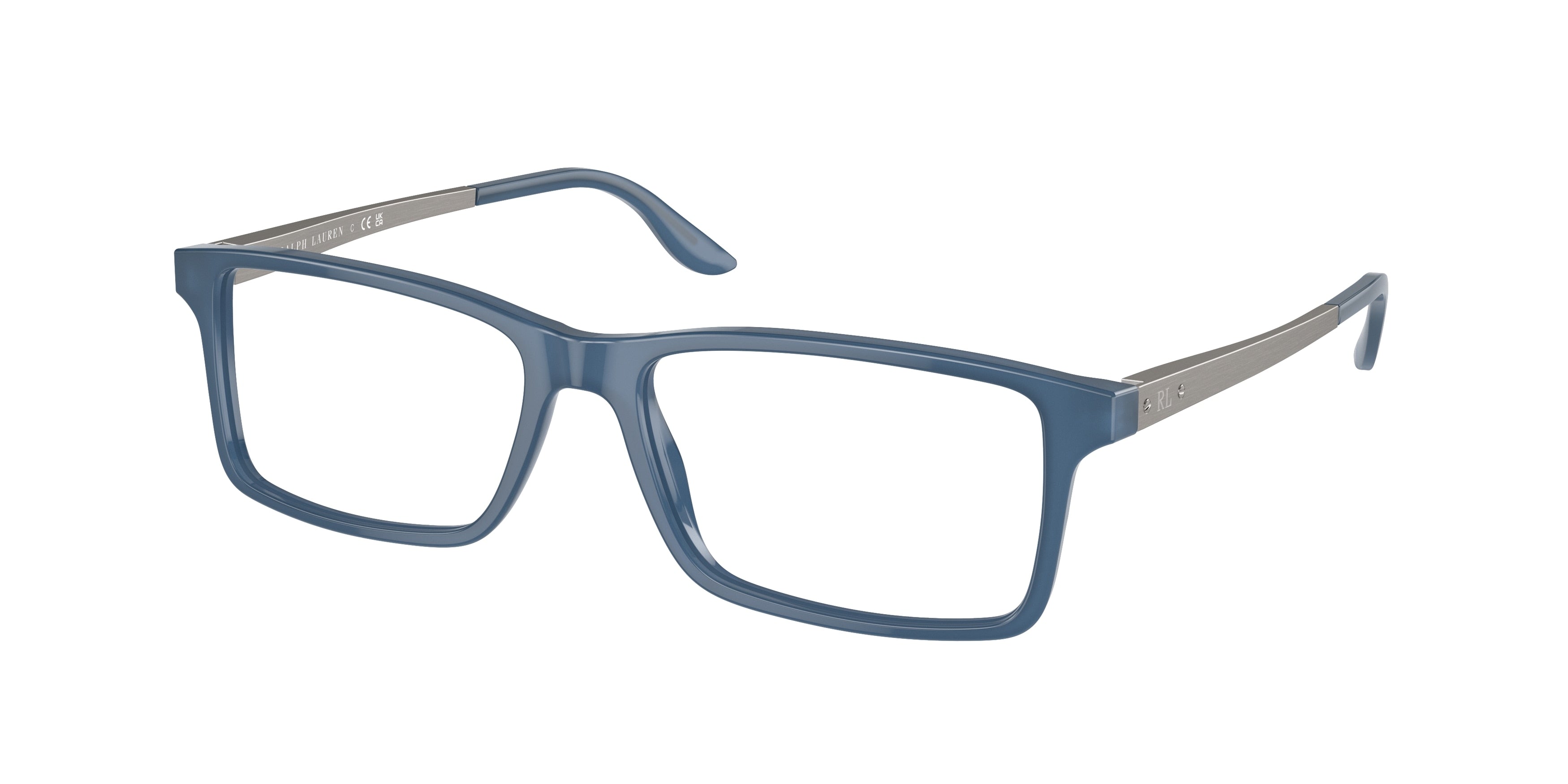 Ralph Lauren RL6128 Rectangle Eyeglasses  5377-Navy Opaline Blue 55-145-16 - Color Map Blue