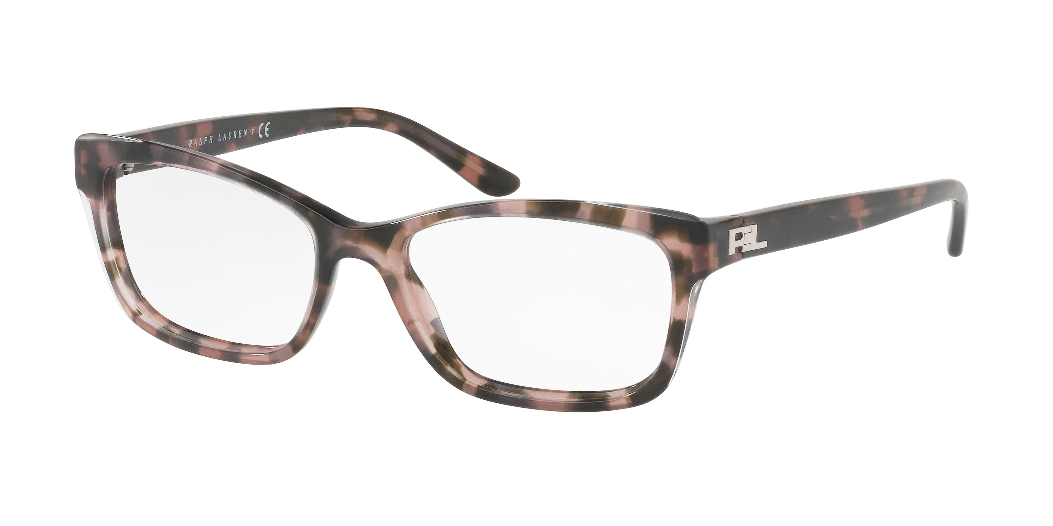 Ralph Lauren RL6169 Rectangle Eyeglasses  5655-Shiny Crystal On Pink Havana 53-140-17 - Color Map Pink