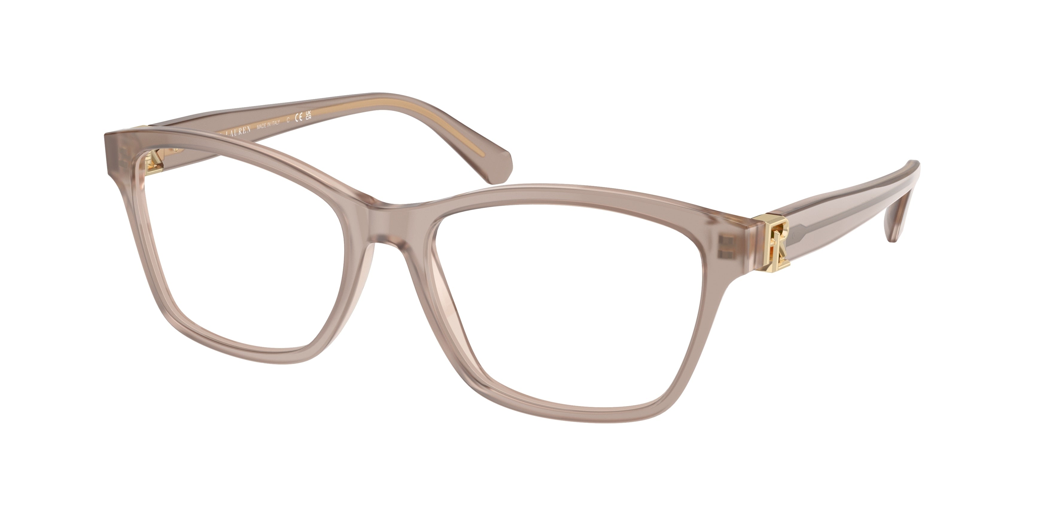 Ralph Lauren RL6243 Cat Eye Eyeglasses  6182-Transparent Taupe 56-145-17 - Color Map Grey