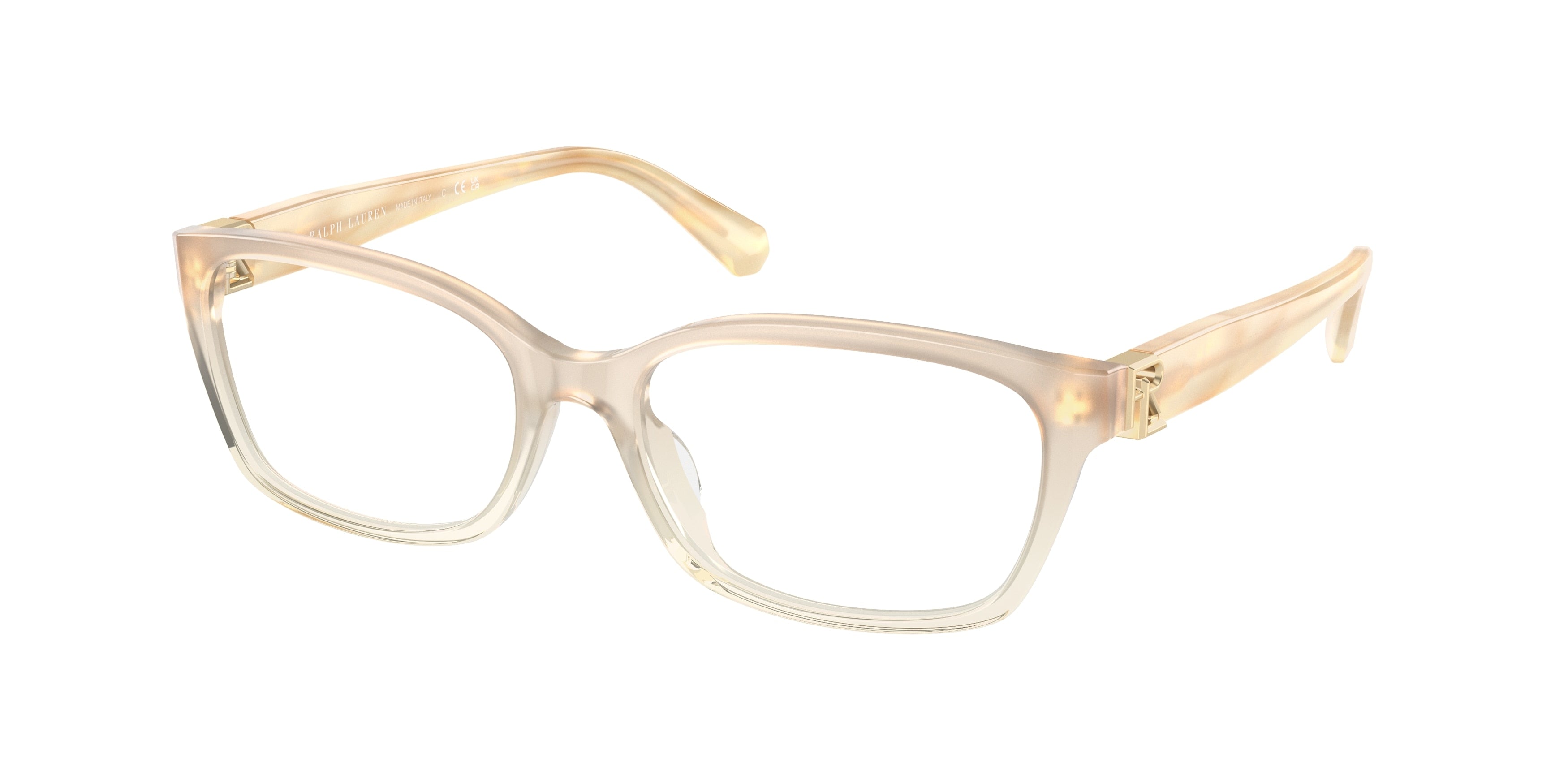 Ralph Lauren RL6244U Rectangle Eyeglasses  6184-Transparent Light Brown 55-145-17 - Color Map Brown