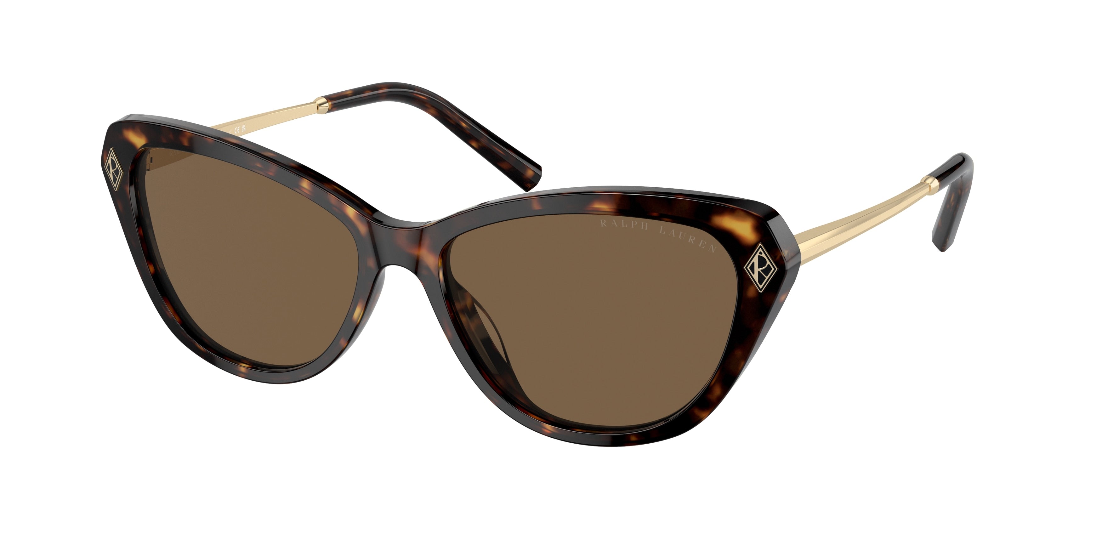 Ralph Lauren THE ELLA RL8224U Cat Eye Sunglasses  500373-Dark Havana 57-145-16 - Color Map Brown