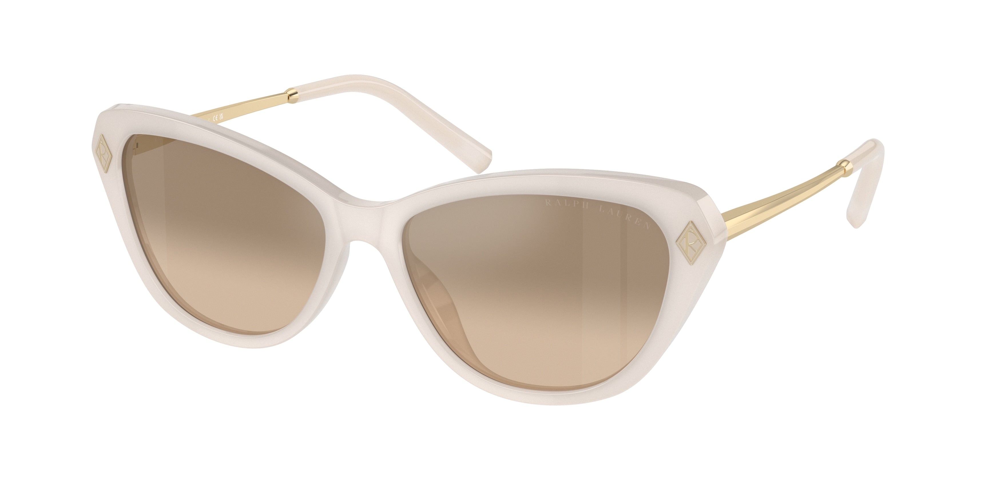 Ralph Lauren THE ELLA RL8224U Cat Eye Sunglasses  61826Y-Opaline Milky 57-145-16 - Color Map White