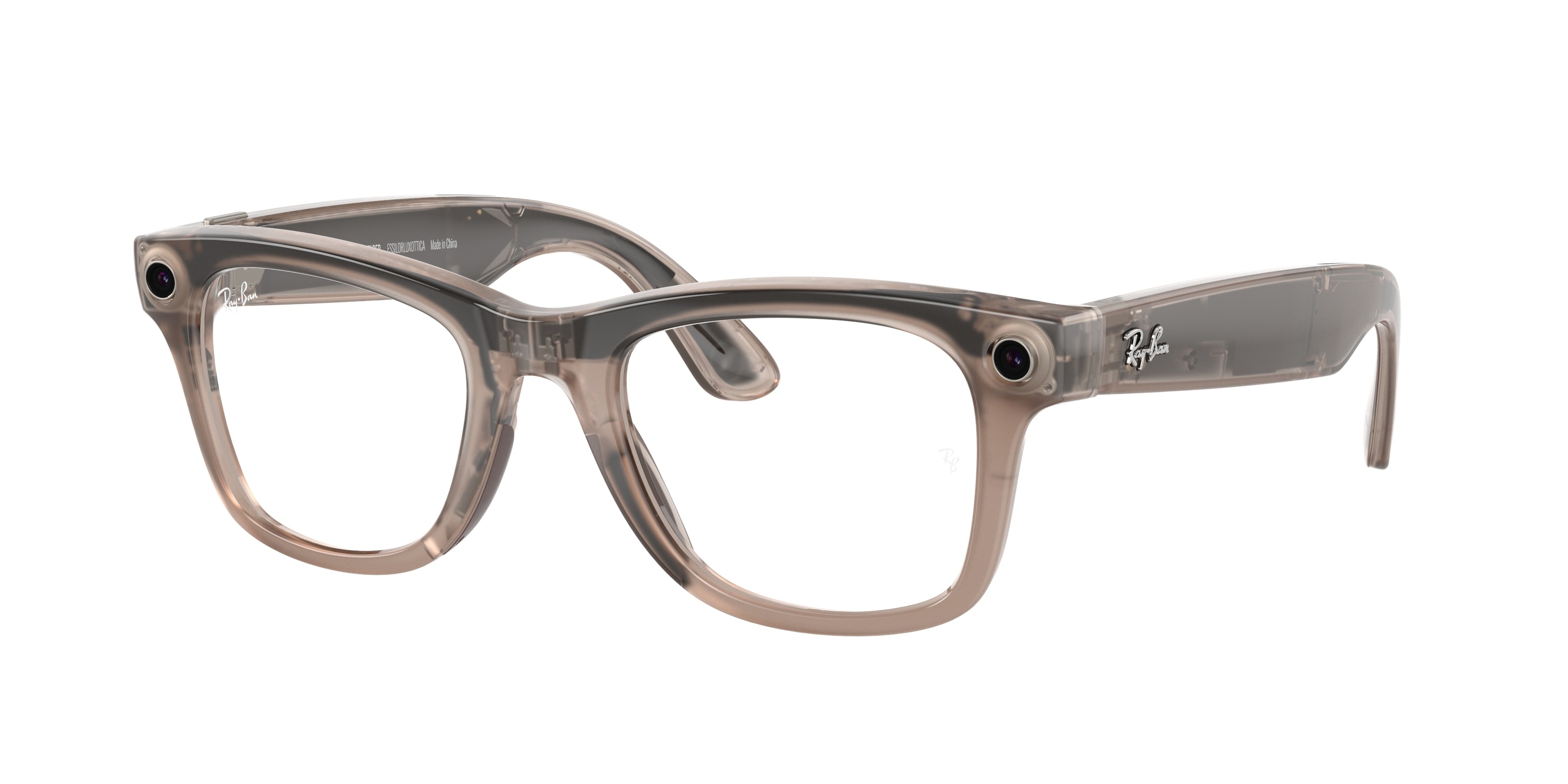 Ray-Ban Stories WAYFARER RW4006 Square Eyeglasses  6705P5-Warm Stone 50-150-22 - Color Map Grey