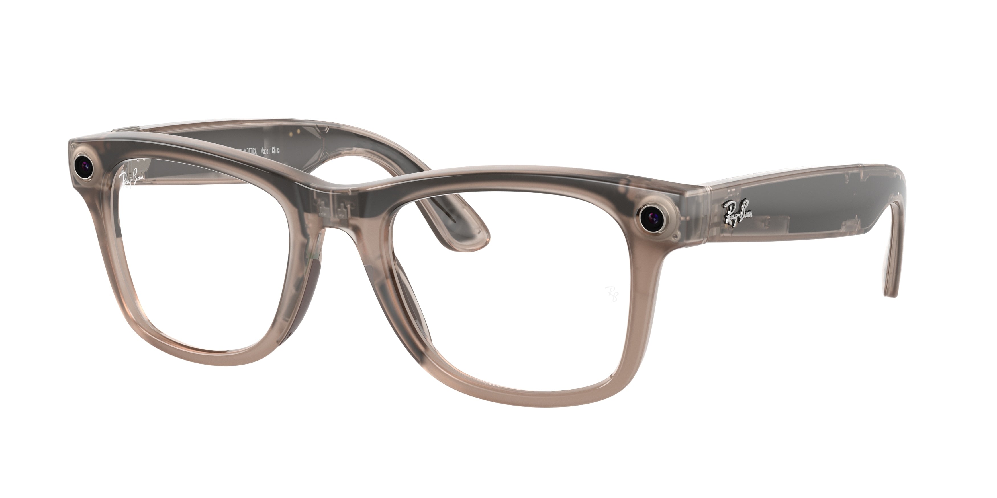 Ray-Ban Stories WAYFARER RW4008 Square Eyeglasses  6705P5-Warm Stone 53-155-22 - Color Map Grey