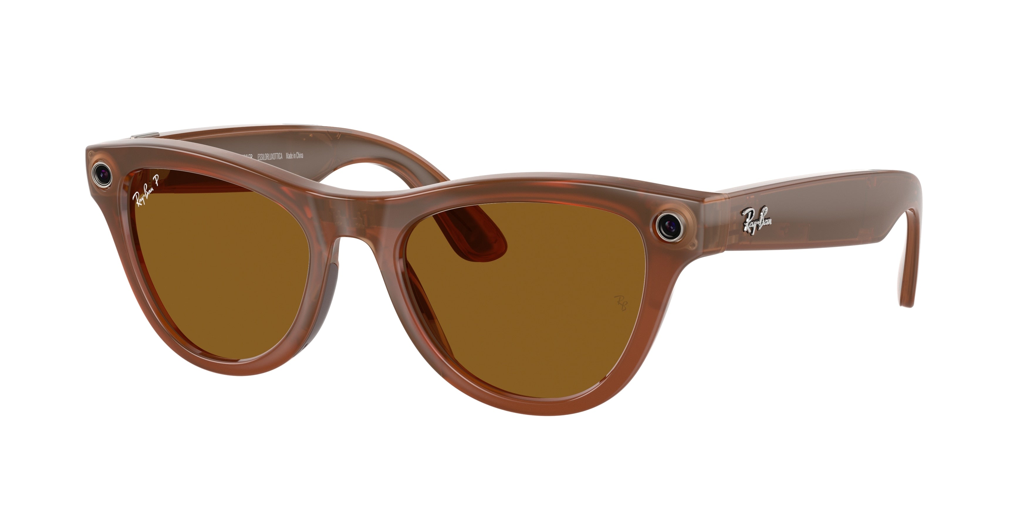 Ray-Ban Stories SKYLER RW4010 Cat Eye Eyeglasses  670683-Caramel 52-150-20 - Color Map Beige